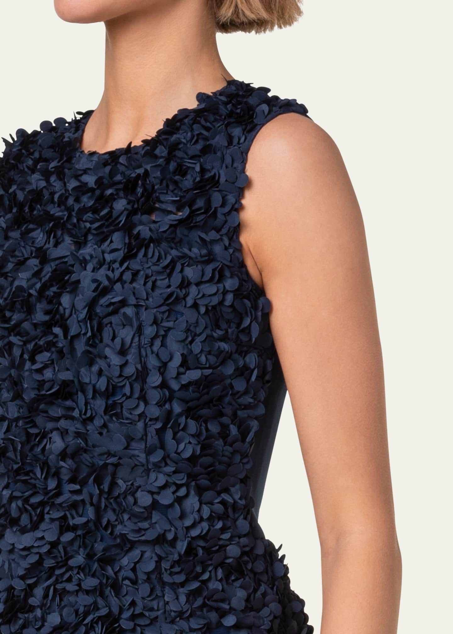 Akris punto Mix Media Midi Dress with 3D Lasercut Floral Detail Image 5 of 5