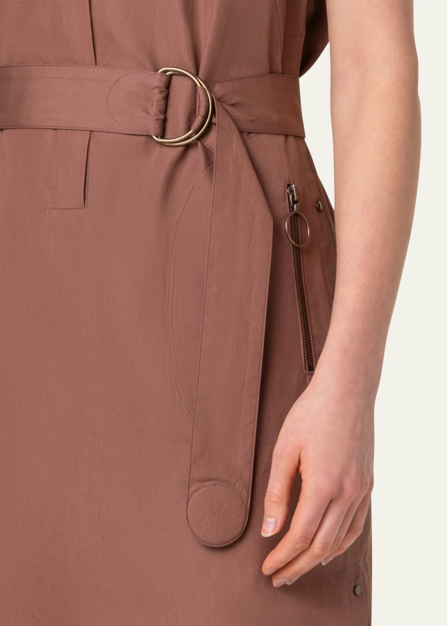 Cotton Poplin Shirtdress with Belted Waist