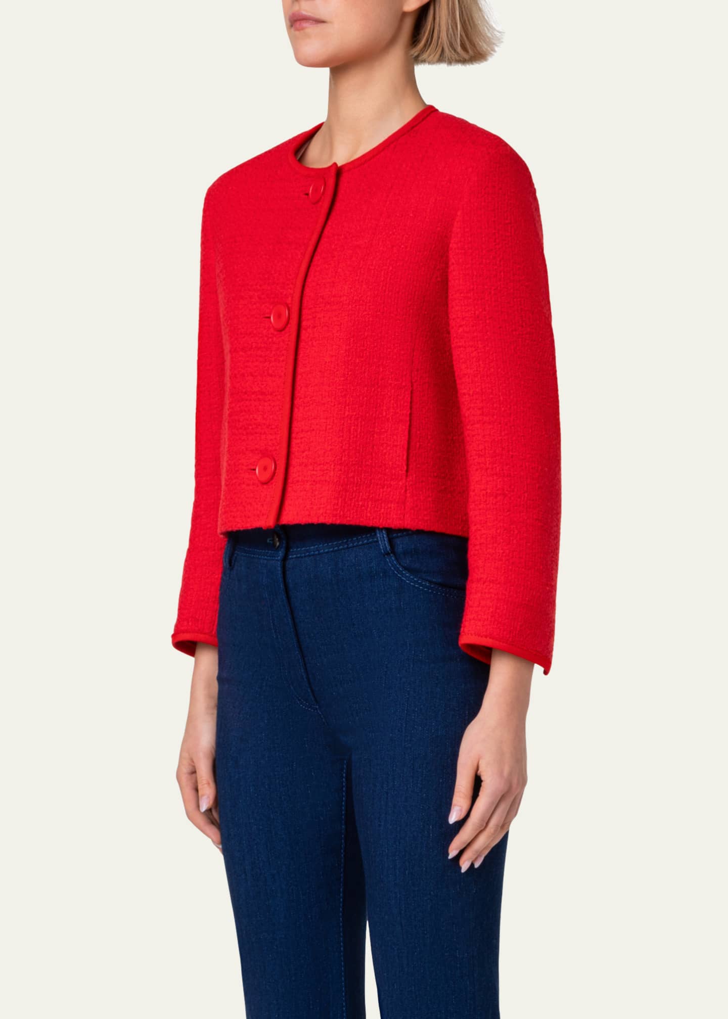 Akris punto Mix Media Boucle Tweed Short Jacket Image 4 of 5