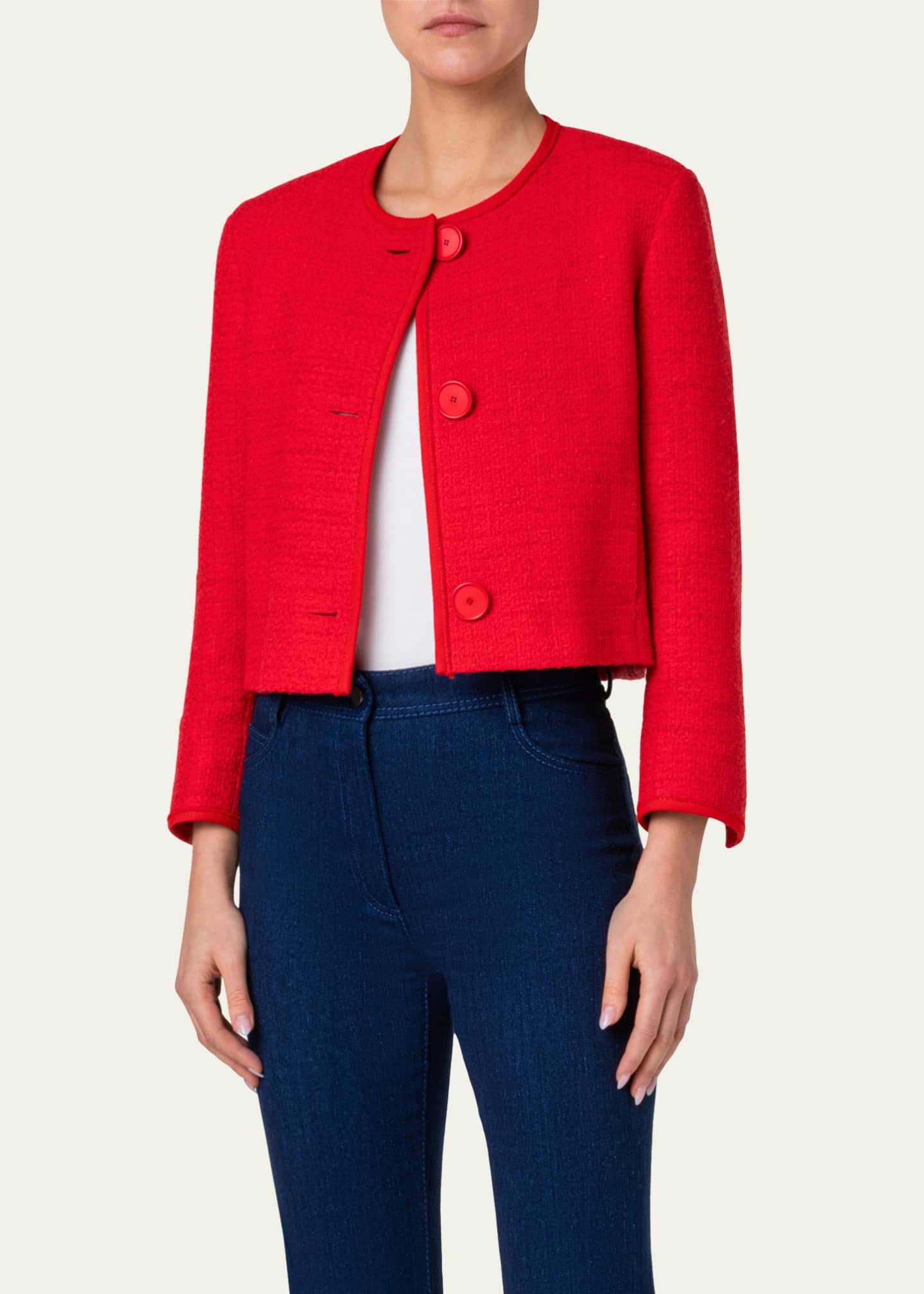 Akris punto Mix Media Boucle Tweed Short Jacket Image 5 of 5