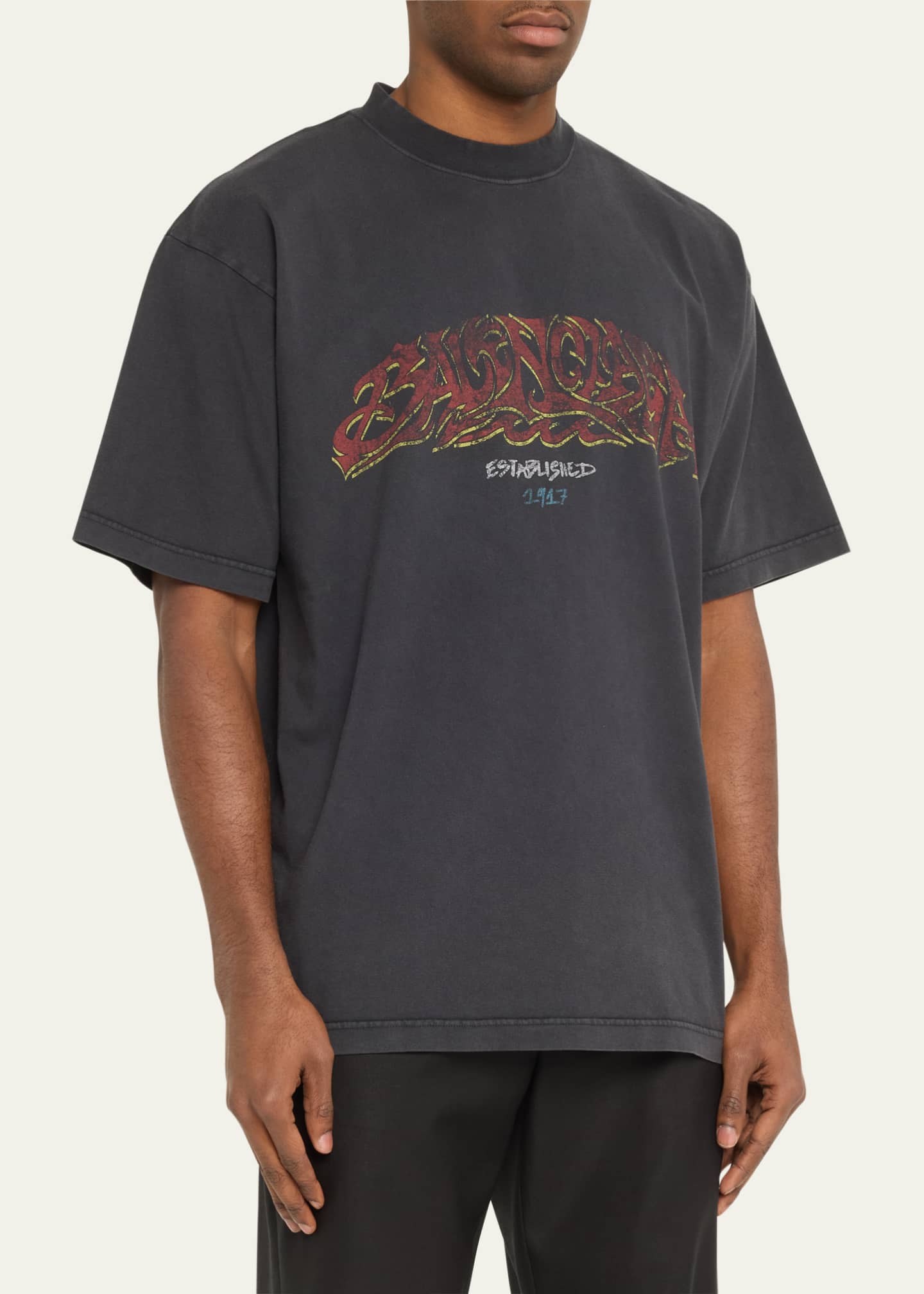 Balenciaga Men s Offshore Vintage Jersey T Shirt Bergdorf Goodman