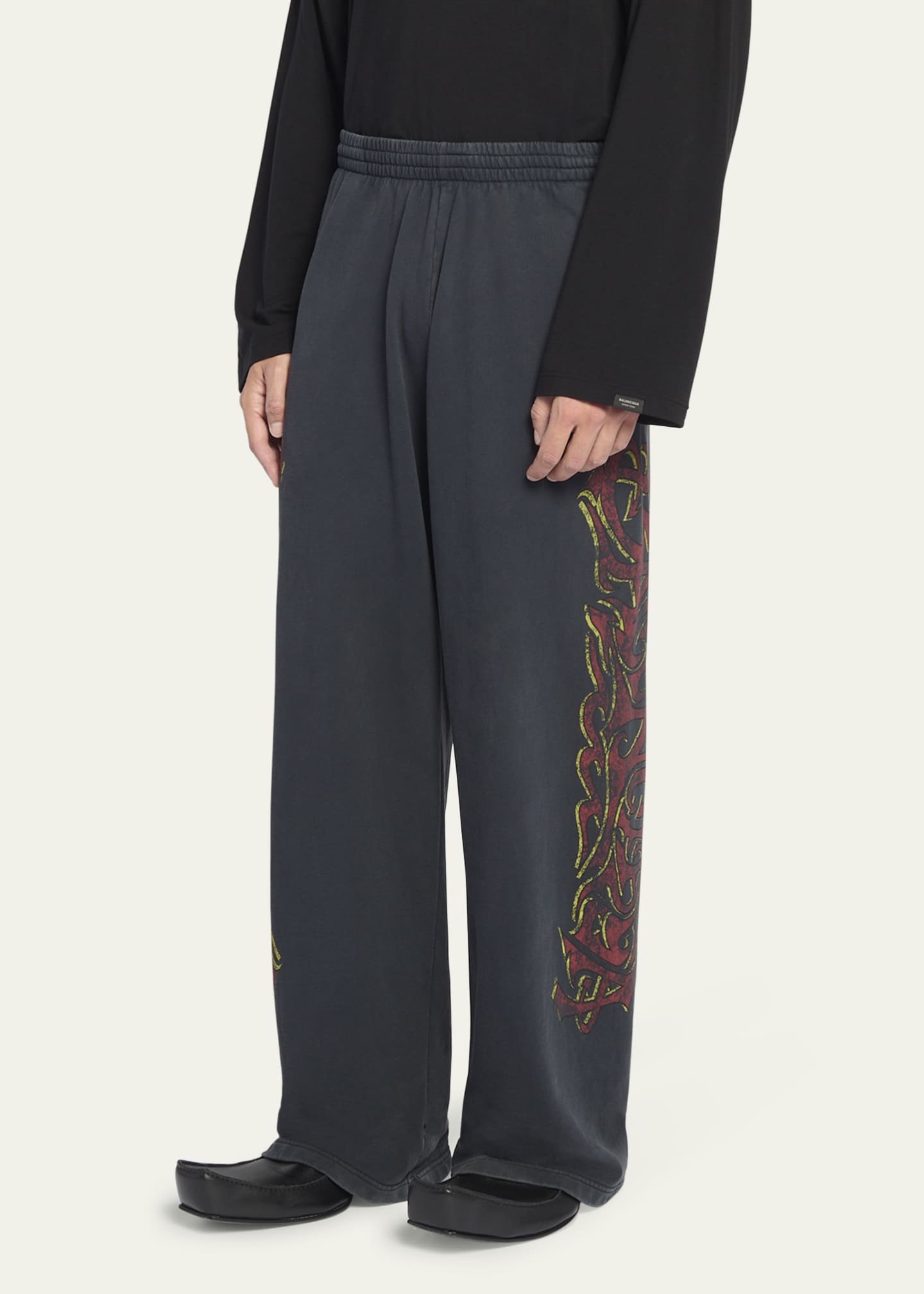 Balenciaga Men's Molleton Cotton Graphic Sweatpants - Bergdorf Goodman