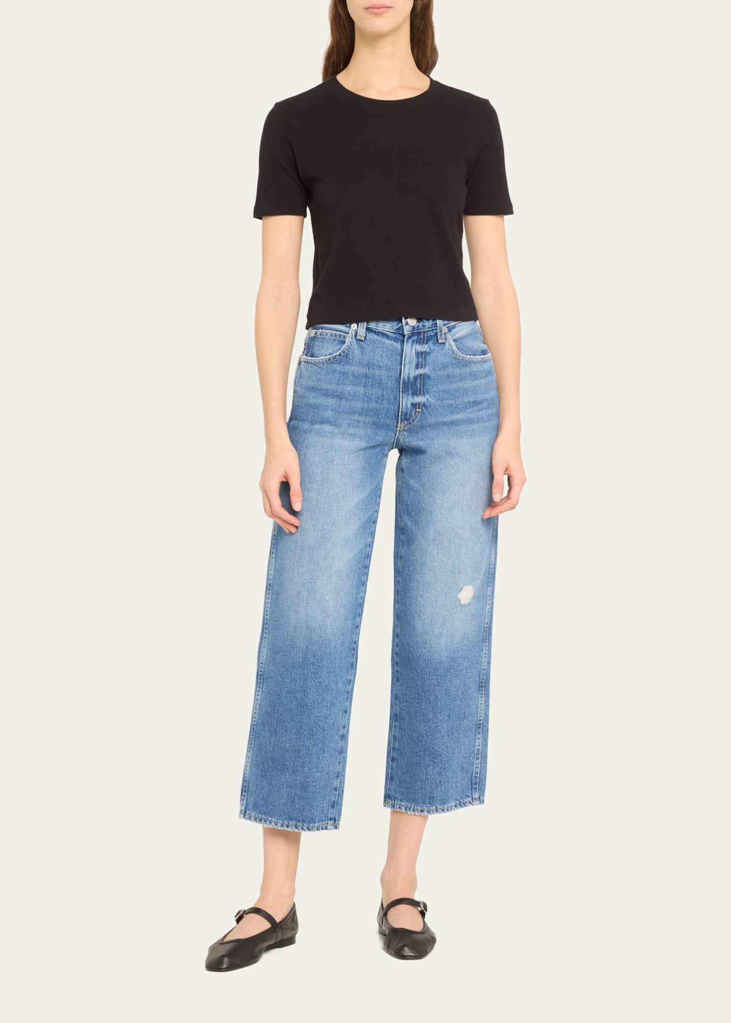 L'Agence Donna Short-Sleeve Cropped Tee Image 2 of 5