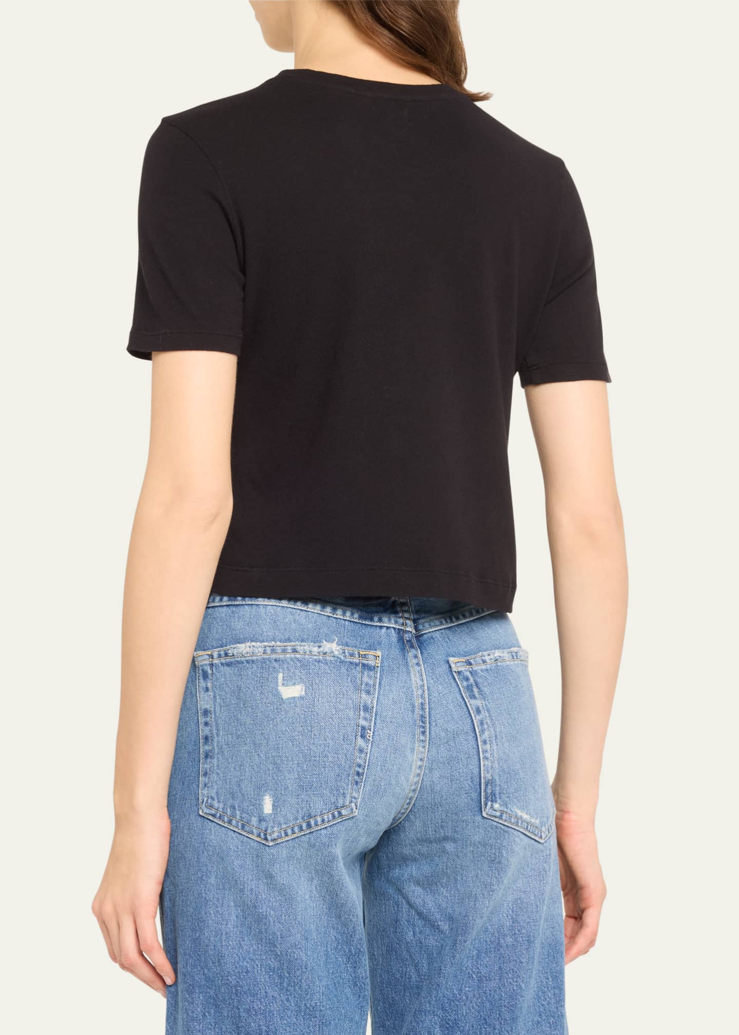 L'Agence Donna Short-Sleeve Cropped Tee Image 3 of 5
