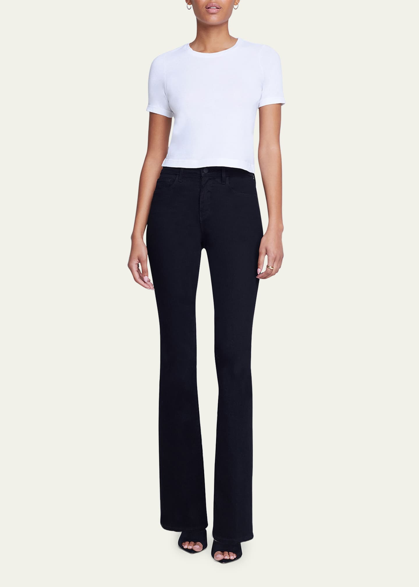 L'Agence Donna Short-Sleeve Cropped Tee Image 2 of 5