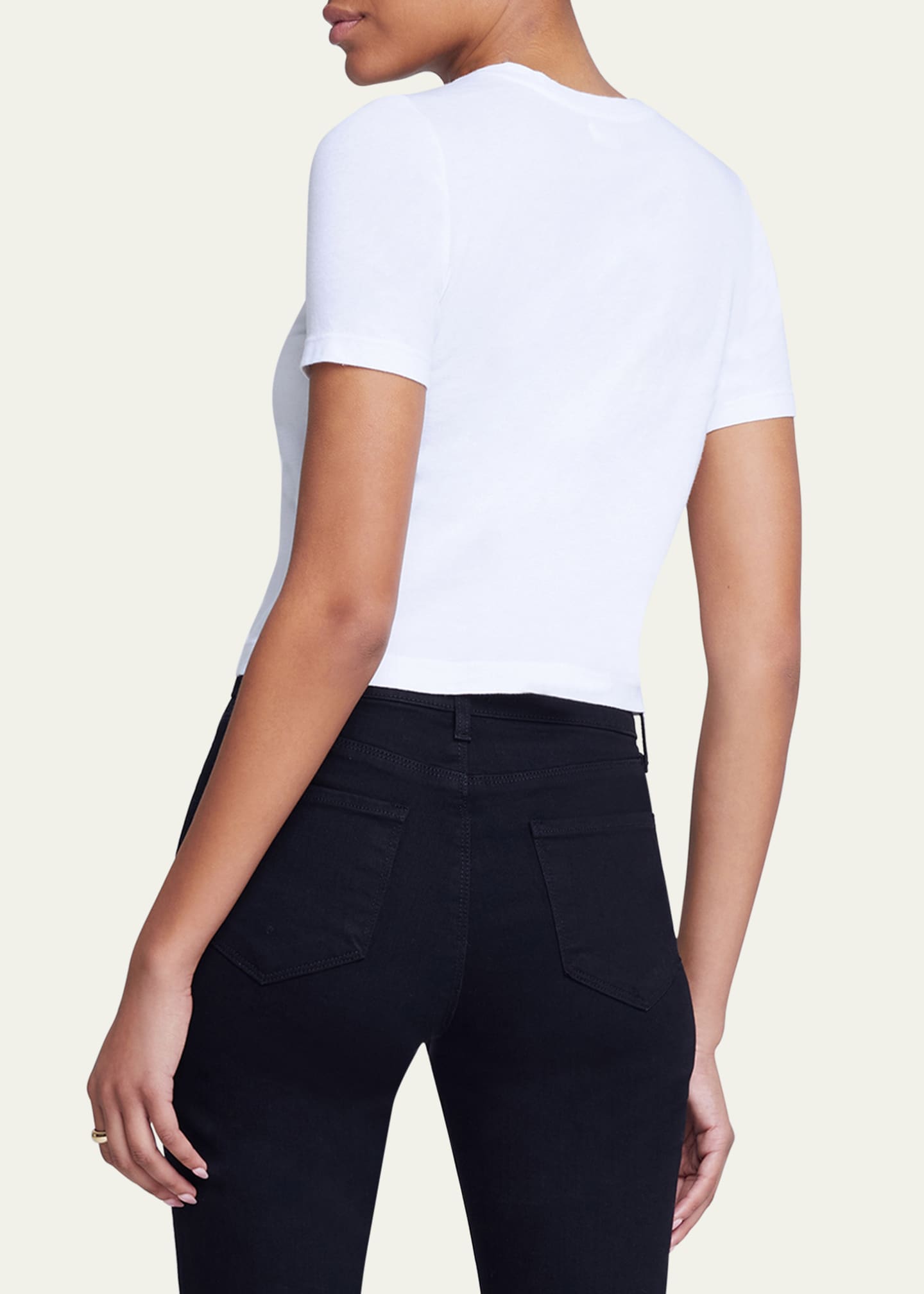 L'Agence Donna Short-Sleeve Cropped Tee Image 3 of 5