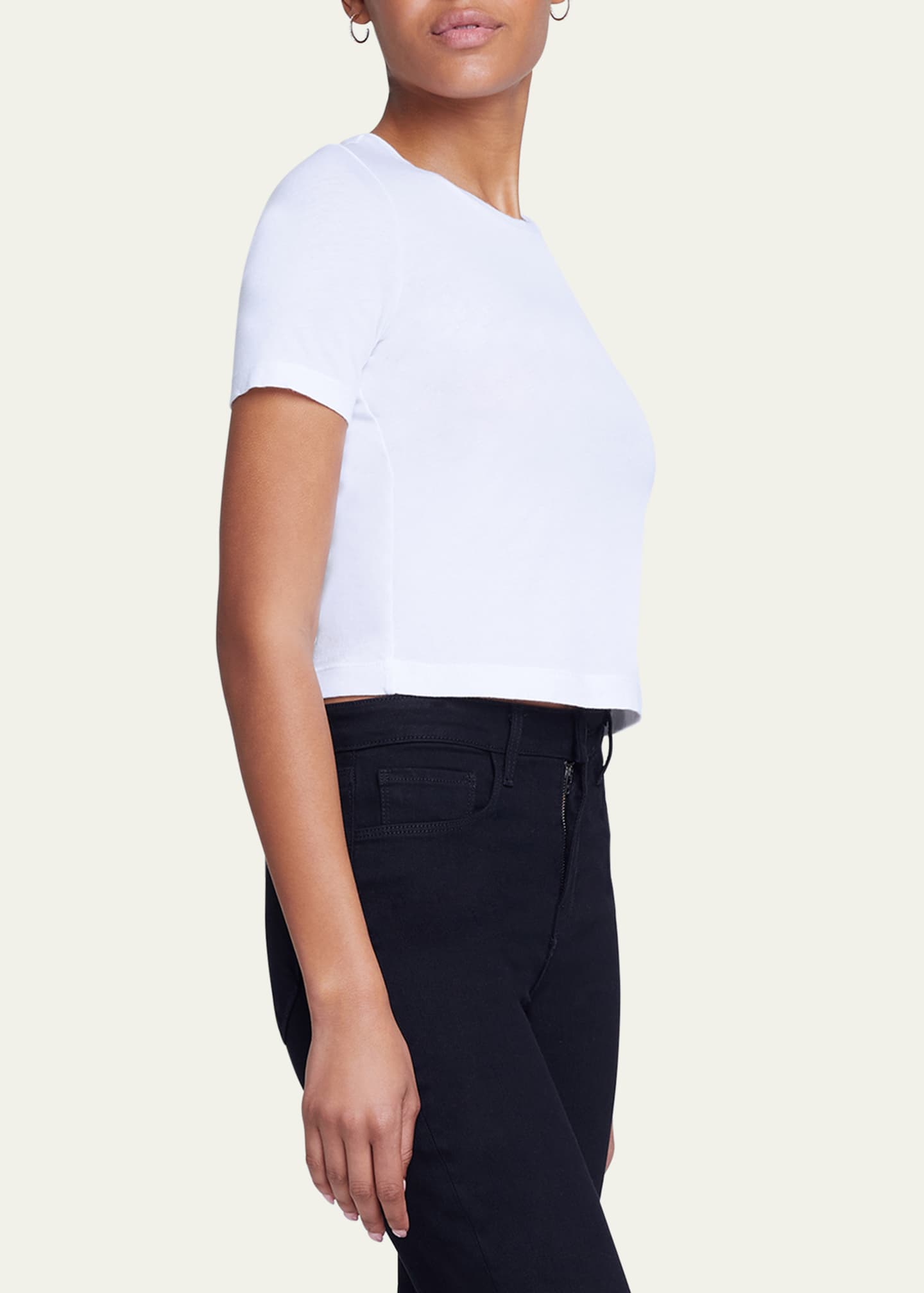 L'Agence Donna Short-Sleeve Cropped Tee Image 4 of 5