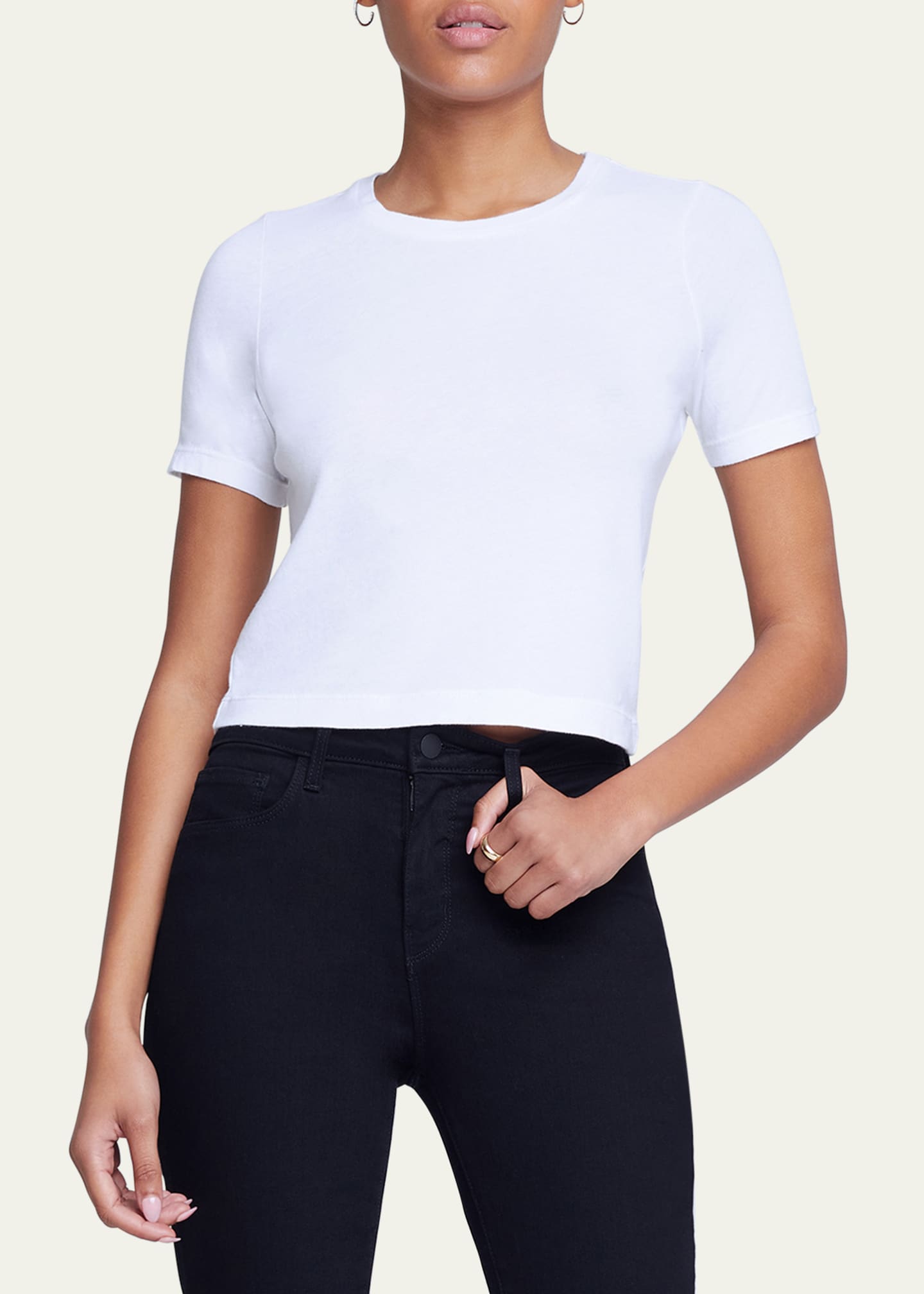 L'Agence Donna Short-Sleeve Cropped Tee Image 5 of 5