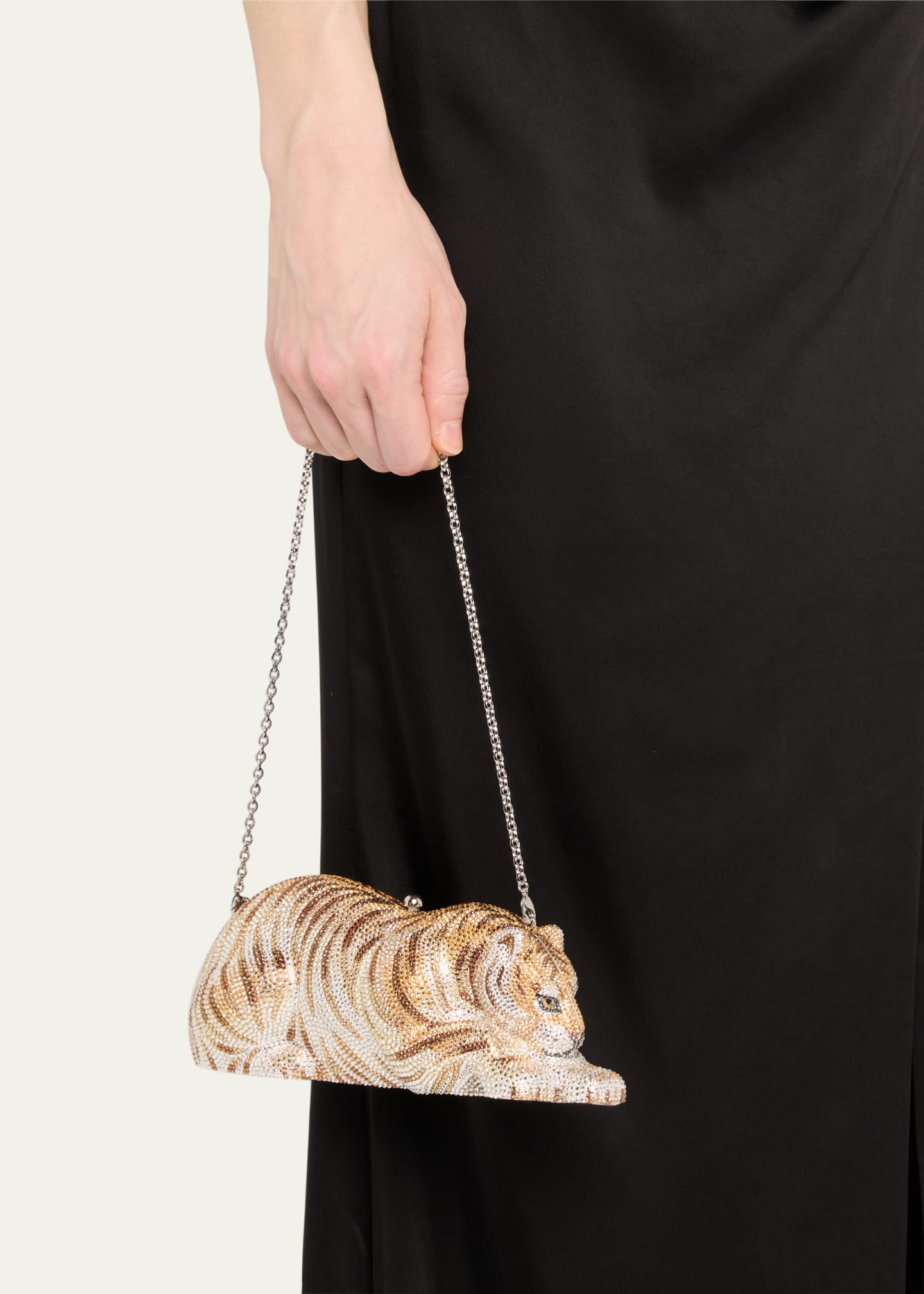 Judith Leiber Couture Wildcat Golden Cub Crystal Clutch Bag