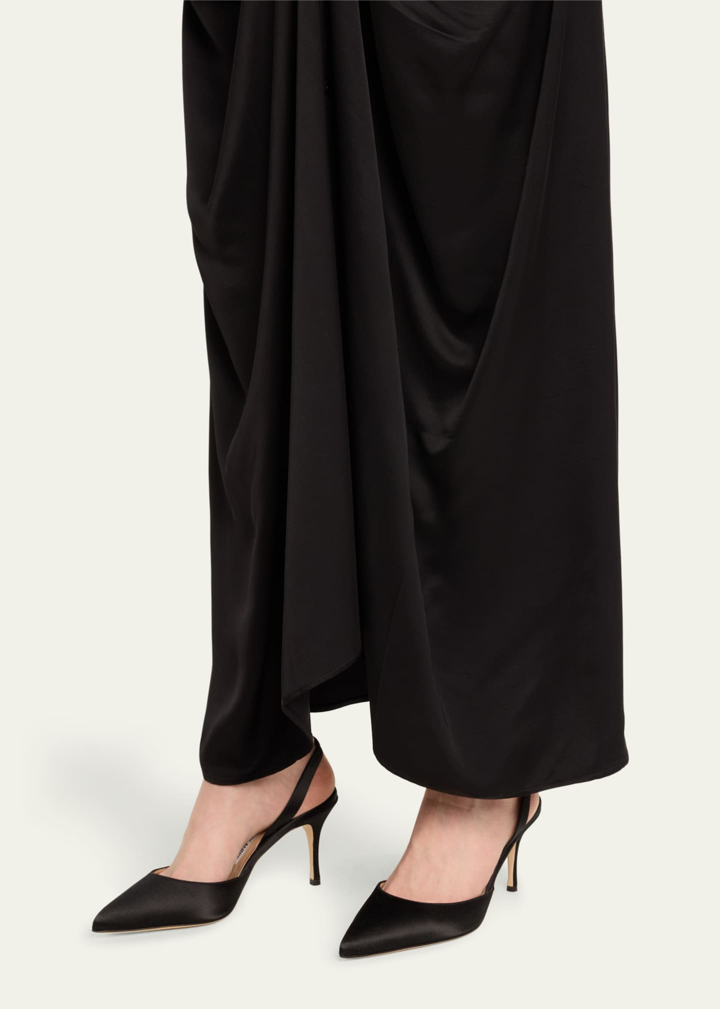 Manolo Blahnik Carolyne Satin Slingback Pumps Image 2 of 5