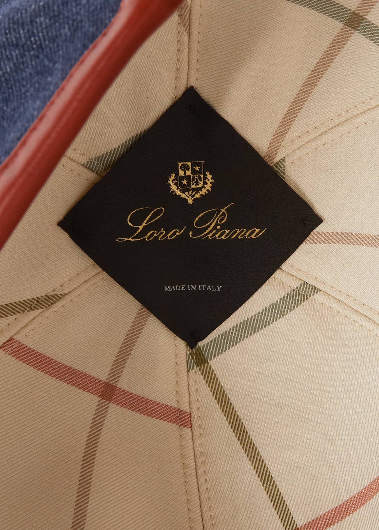 Loro Piana Men's Denim and Leather My Baseball Hat Image 4 of 4