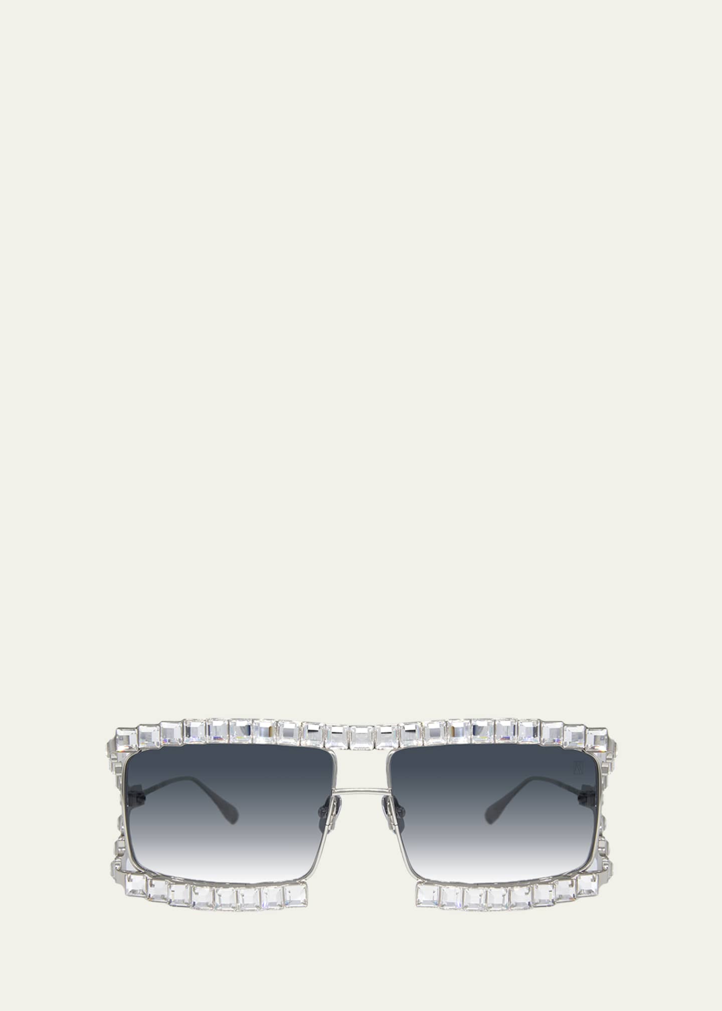 Anna-Karin Karlsson Crystal Boo Titanium Aviator Sunglasses Image 1 of 2