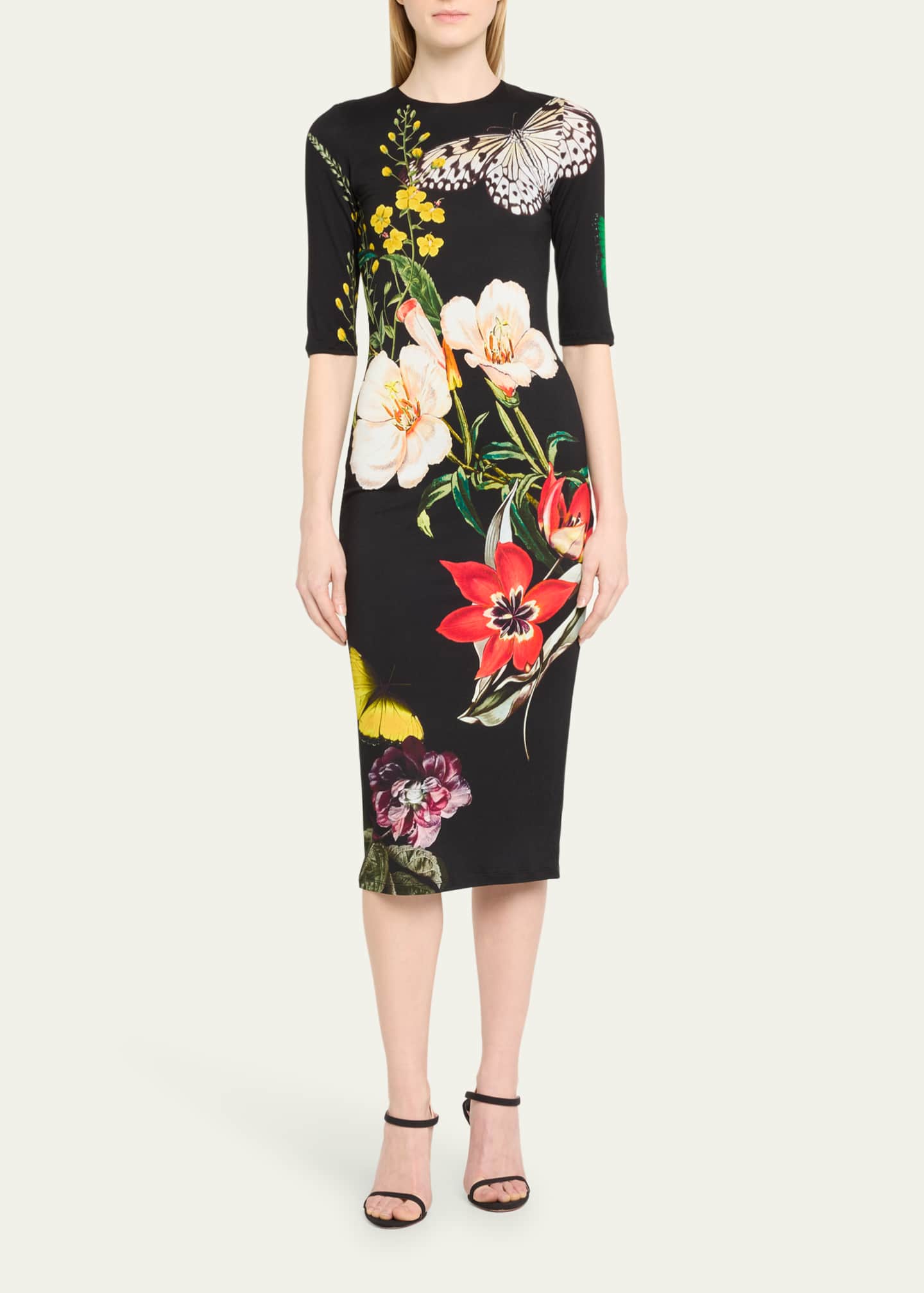 Alice + Olivia Delora Floral Printed Midi Dress - Bergdorf Goodman
