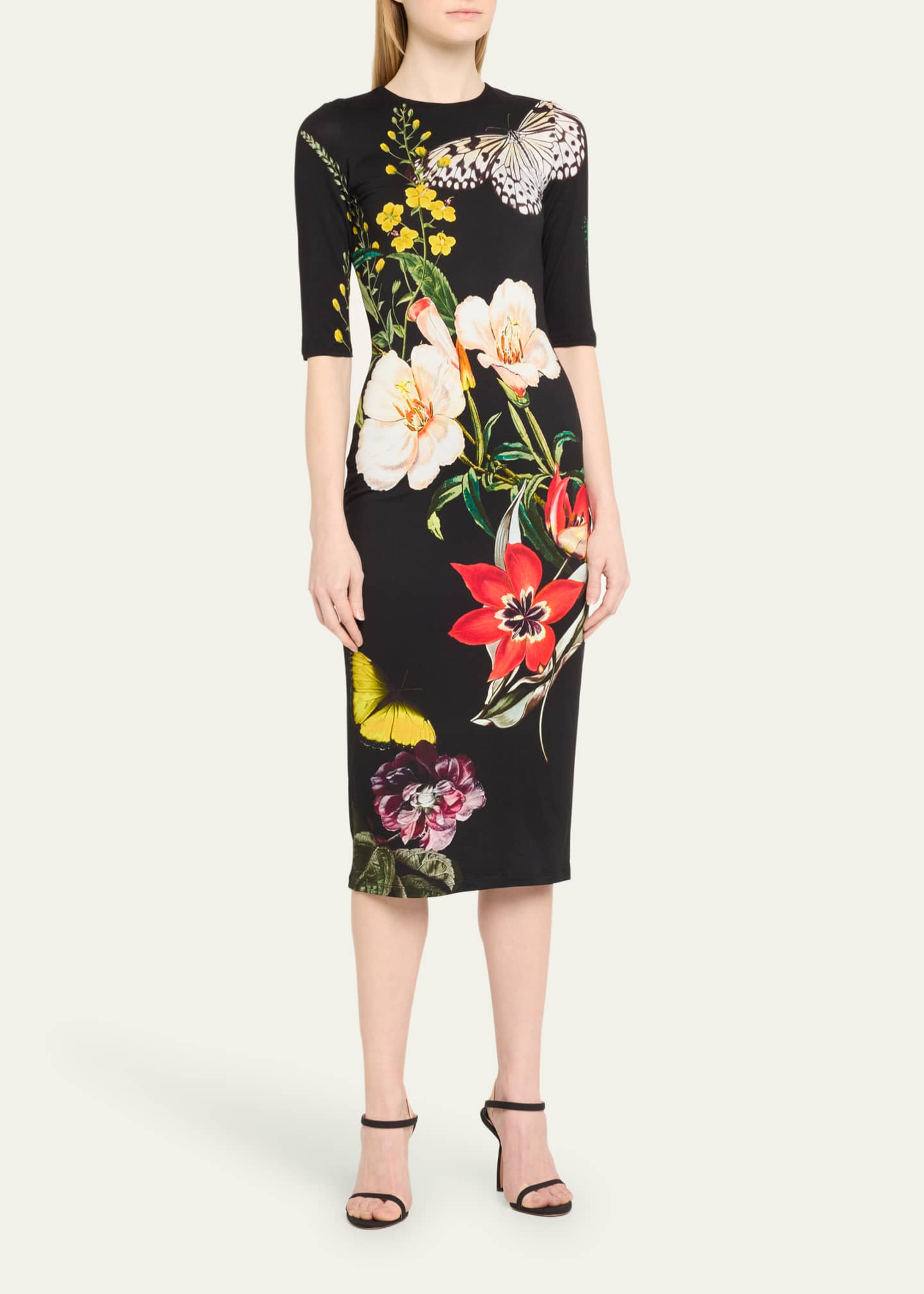 Alice + Olivia Delora Floral Printed Midi Dress - Bergdorf Goodman