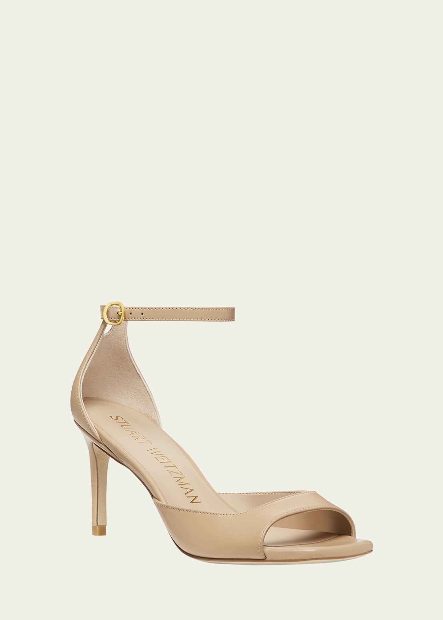 Stuart Weitzman Nudistia Leather Ankle-Strap Sandals Image 2 of 3