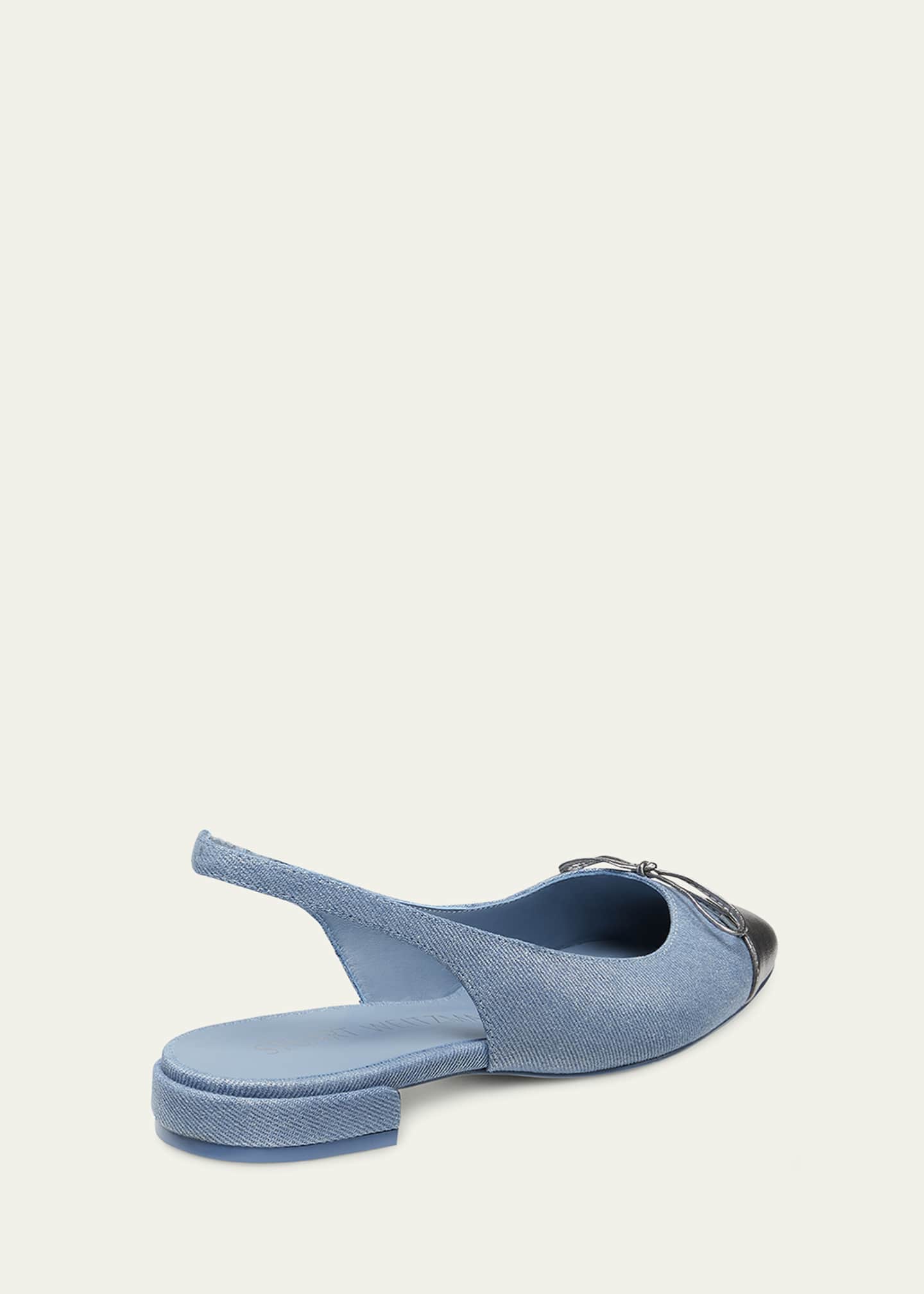 フラットシューズ Stuart Weitzman SLLEKSLINGBACK Ballerinas Slingback Bassa SLEEK BOW SLINGBACK FLAT in ADOBE/BLACK for Women | Stuart