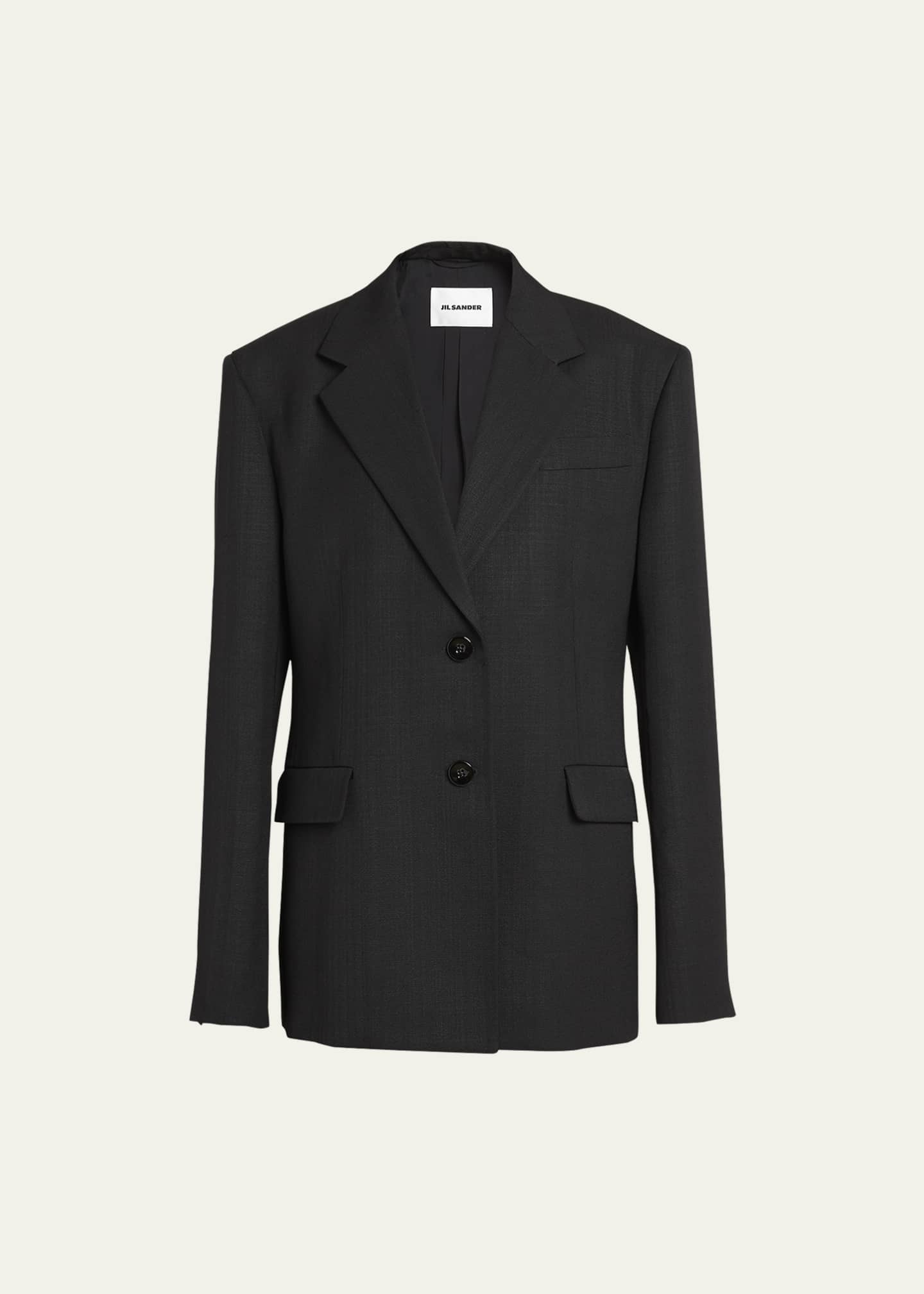 Jil Sander Boxy Fit Tailor Made Single Breasted Two Button Blazer ...