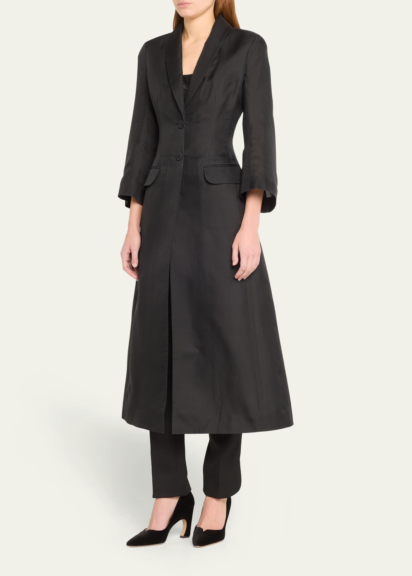 Chloe x Atelier Jolie Single Breasted A Line Long Coat Bergdorf Goodman
