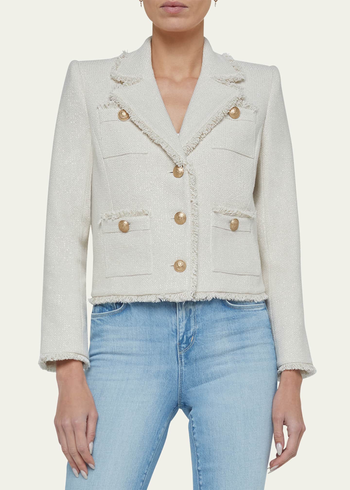 L'Agence Sylvia Metallic Tweed Jacket Image 4 of 4