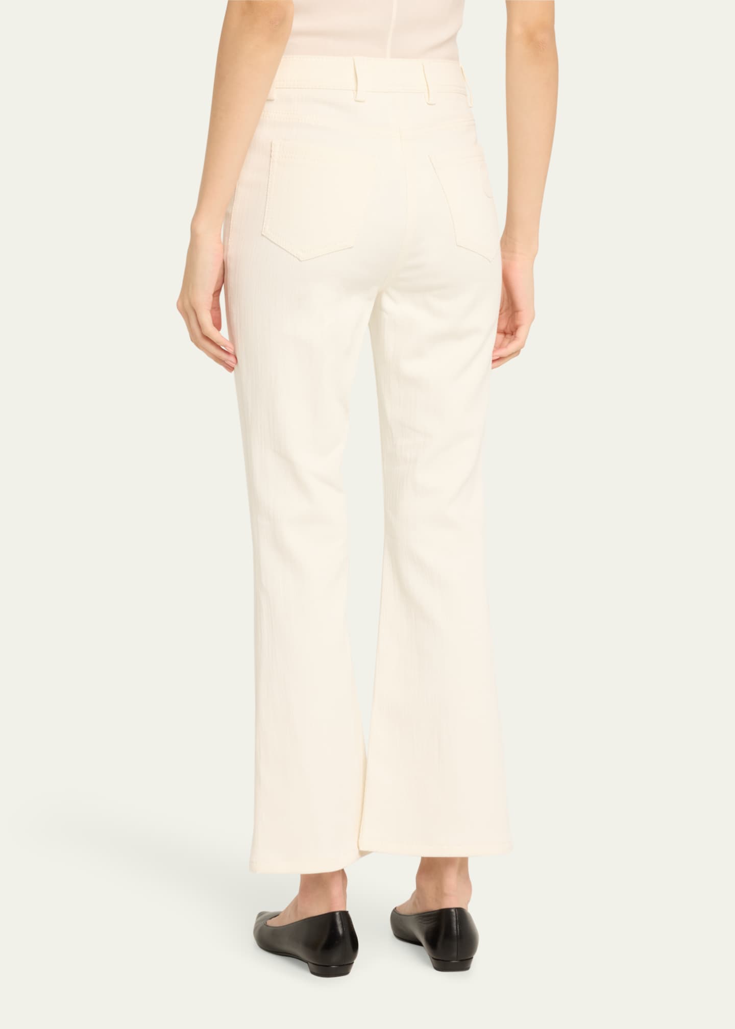 Akris punto Cali Flared Stretch Denim Crop Pants Image 3 of 5