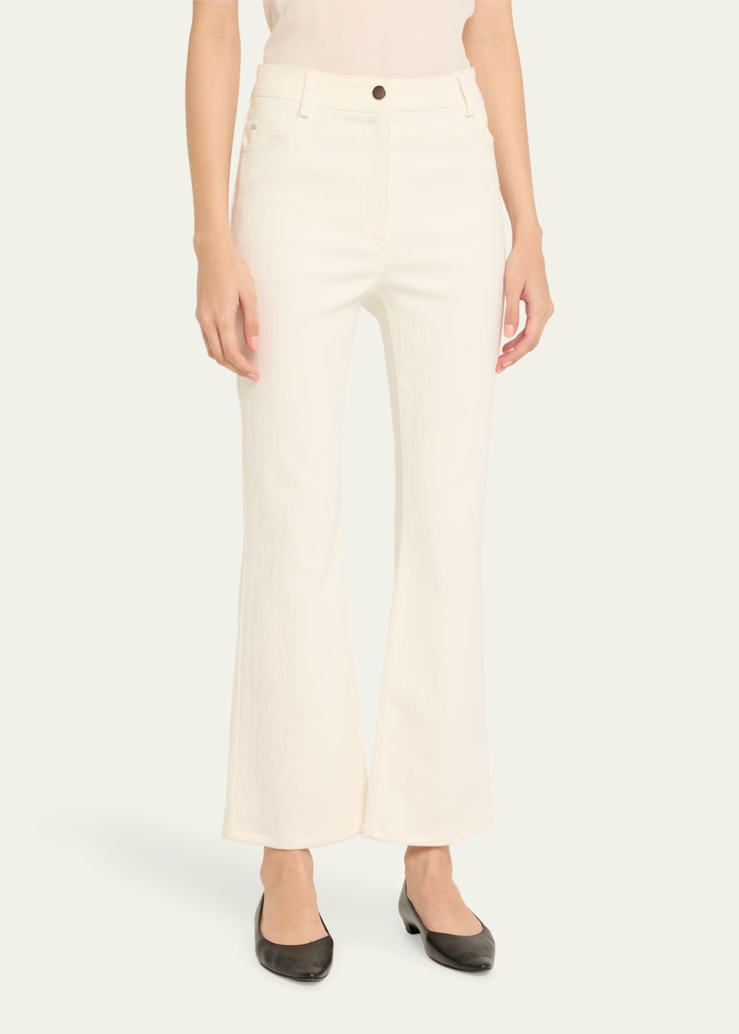 Akris punto Cali Flared Stretch Denim Crop Pants Image 4 of 5