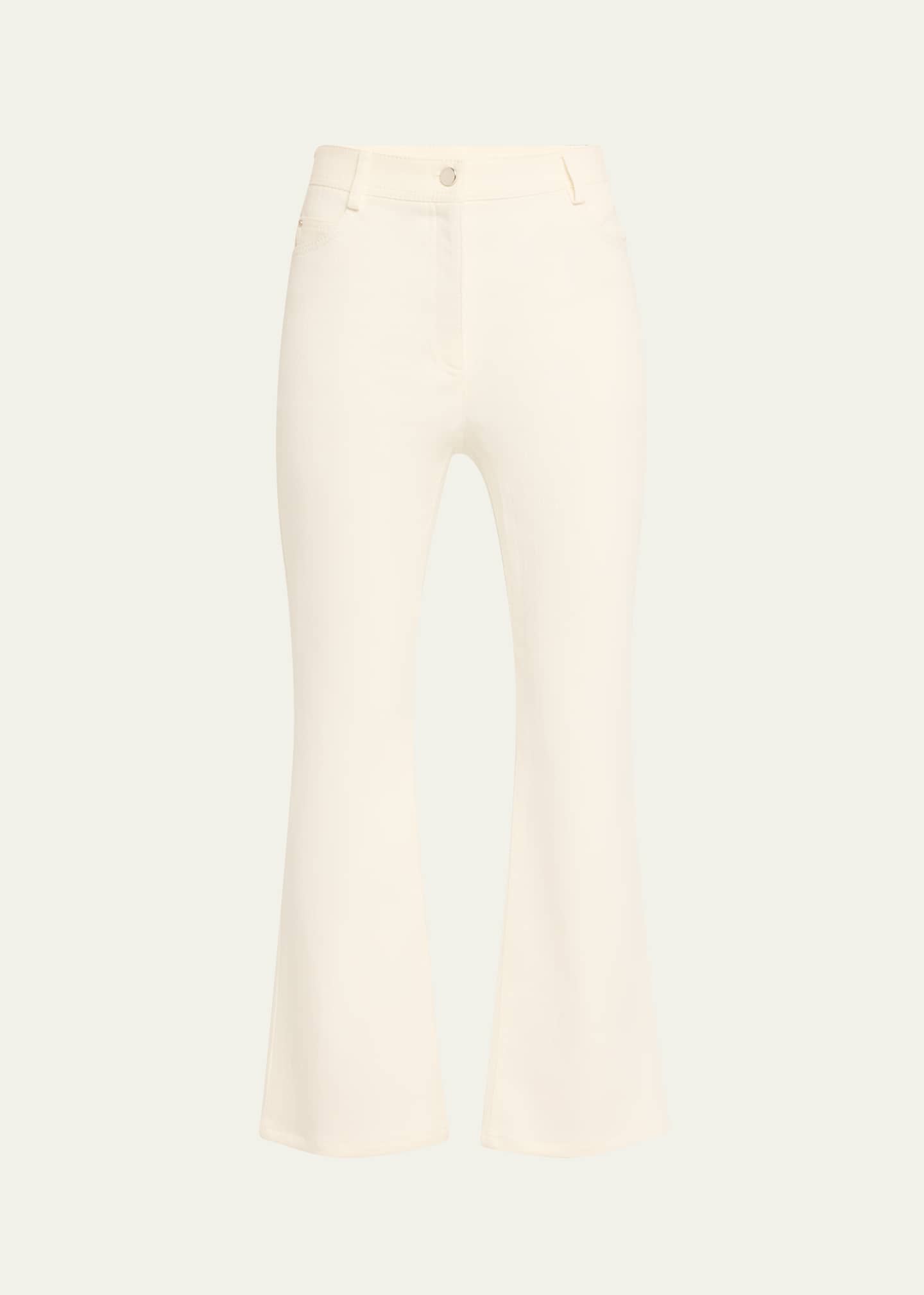 Akris punto Cali Flared Stretch Denim Crop Pants Image 1 of 5