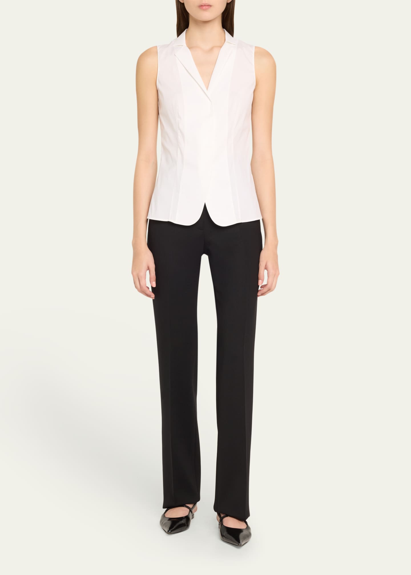 Akris punto Chio Stretch Wool Crepe Straight Leg Pants Image 2 of 5