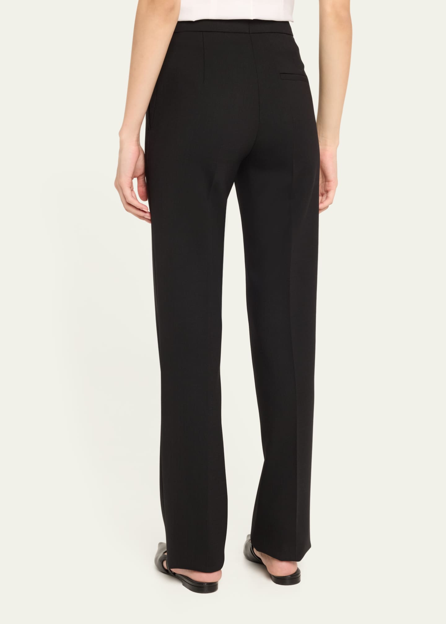 Akris punto Chio Stretch Wool Crepe Straight Leg Pants Image 3 of 5