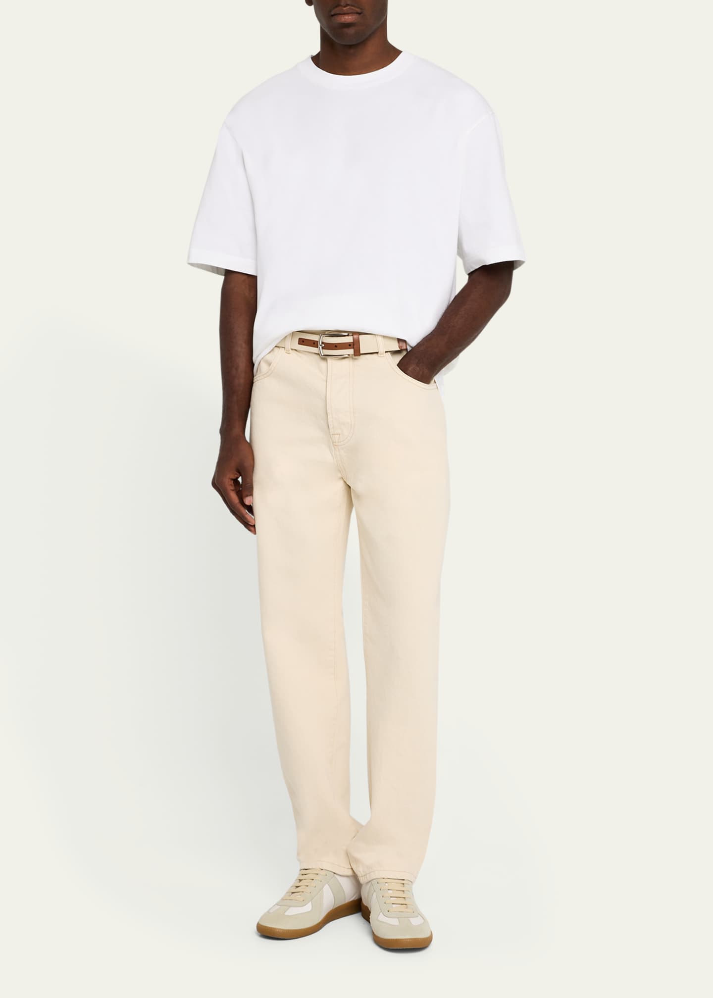 Rohe Men Men's Ecru Straight-Leg Jeans Image 2 of 5