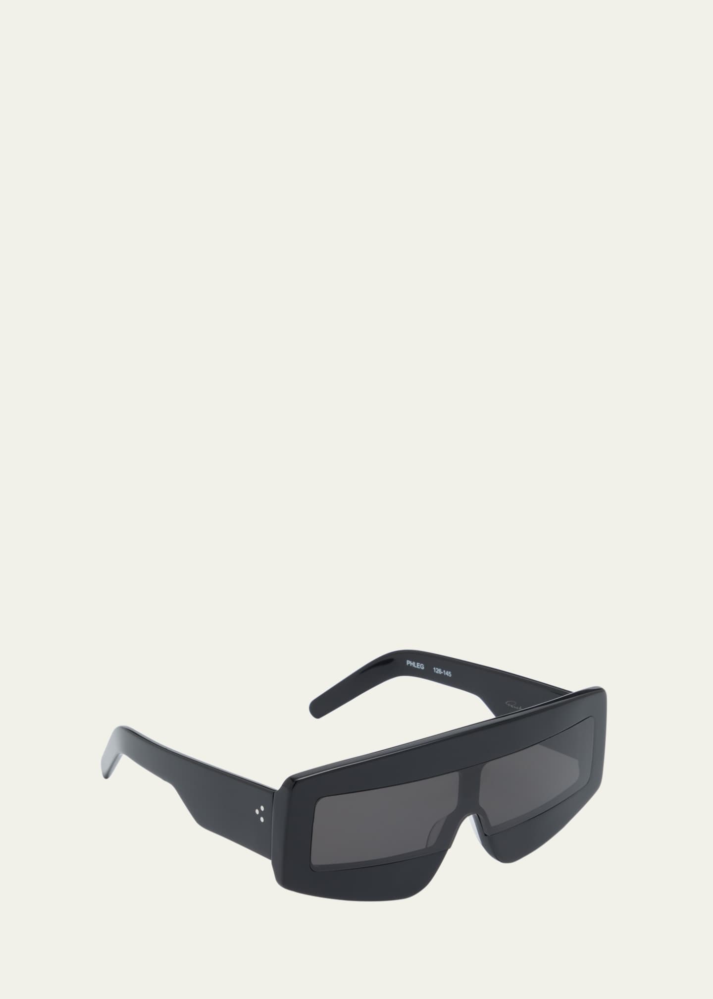 Rick Owens Men's Phleg Acetate Rectangle Sunglasses Image 3 of 5