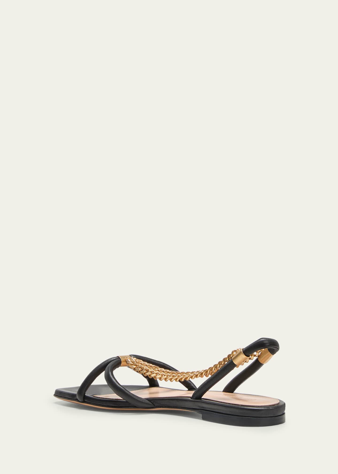 Gianvito Rossi Leather Chain Flat Sandals Bergdorf Goodman