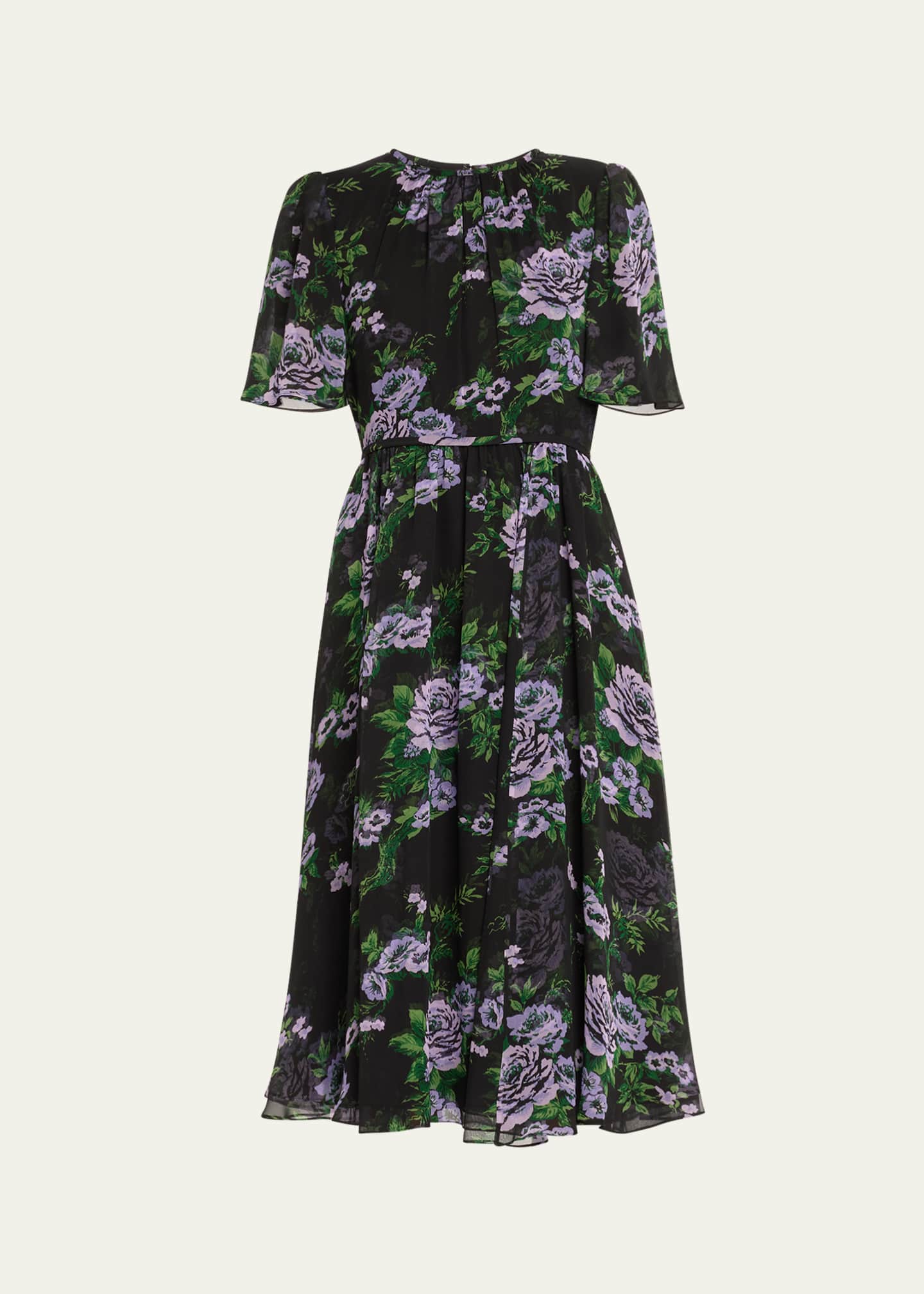 Silk chiffon midi dress clearance