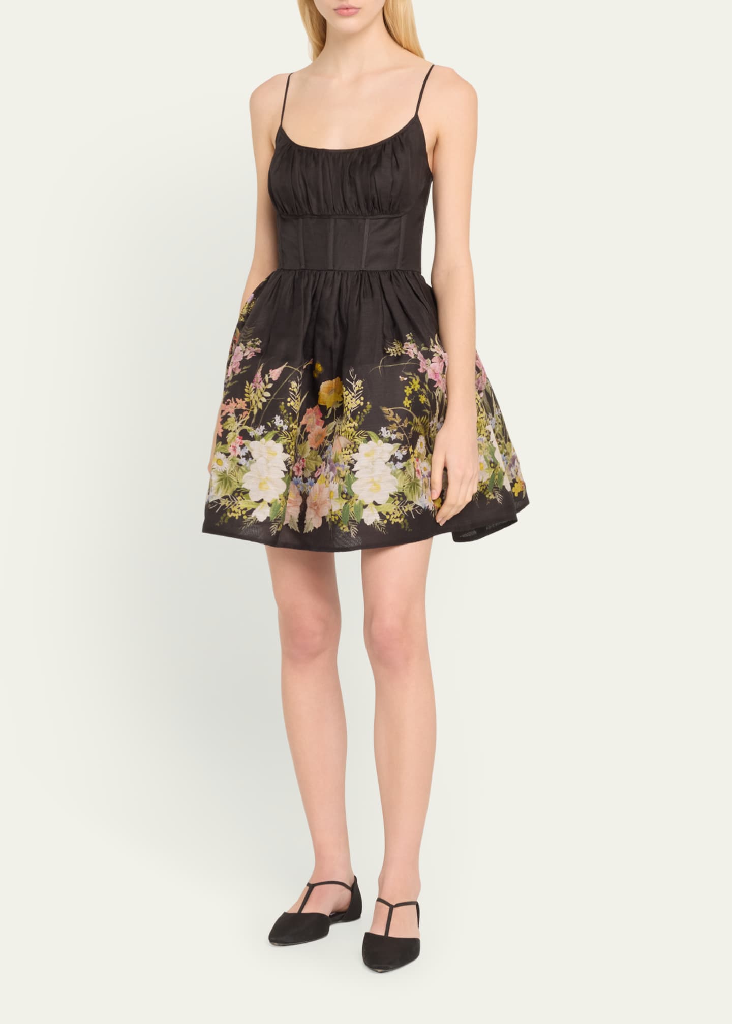 Zimmermann Natura Ruched Mini Dress - Bergdorf Goodman