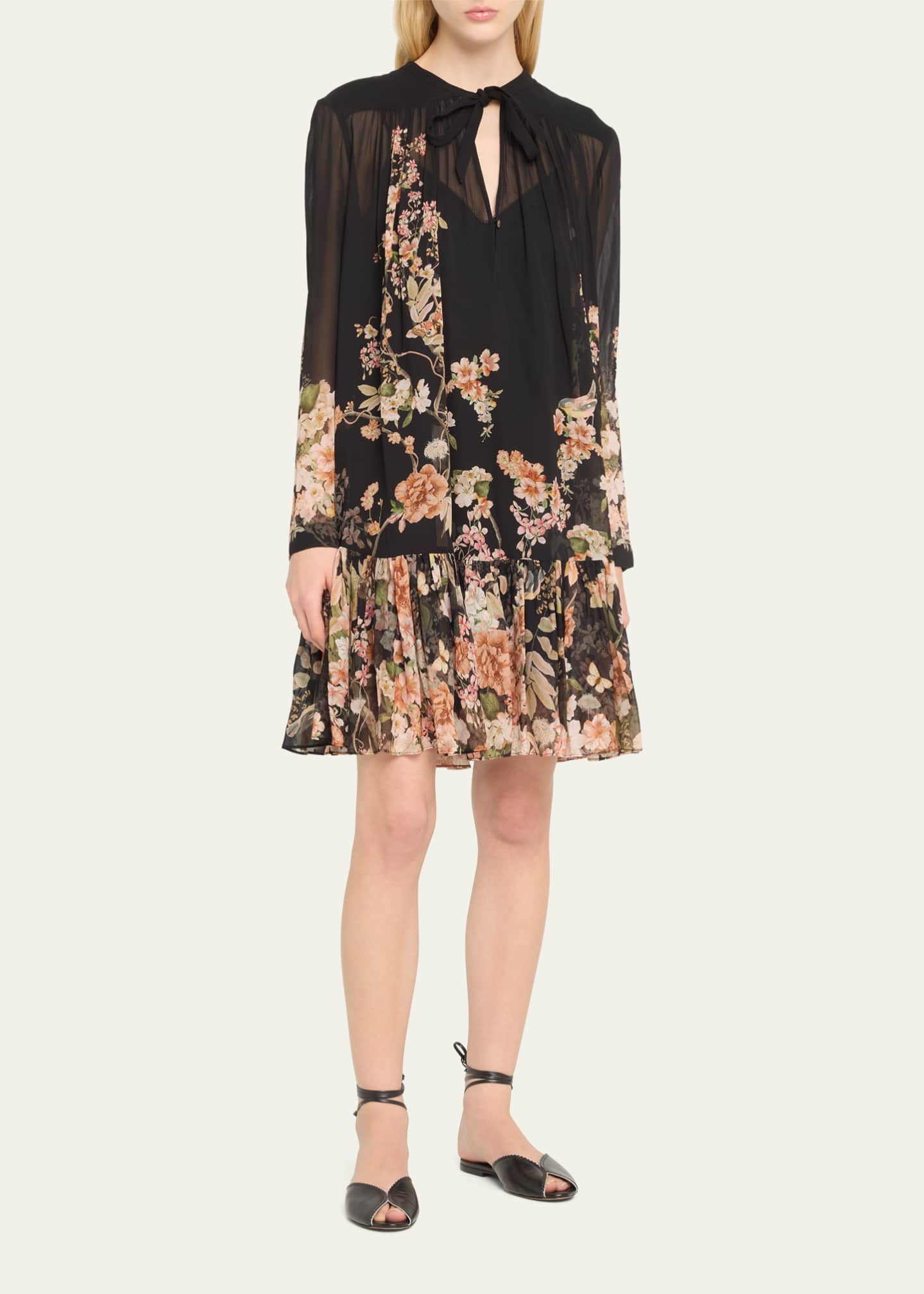 Zimmermann black store floral dress