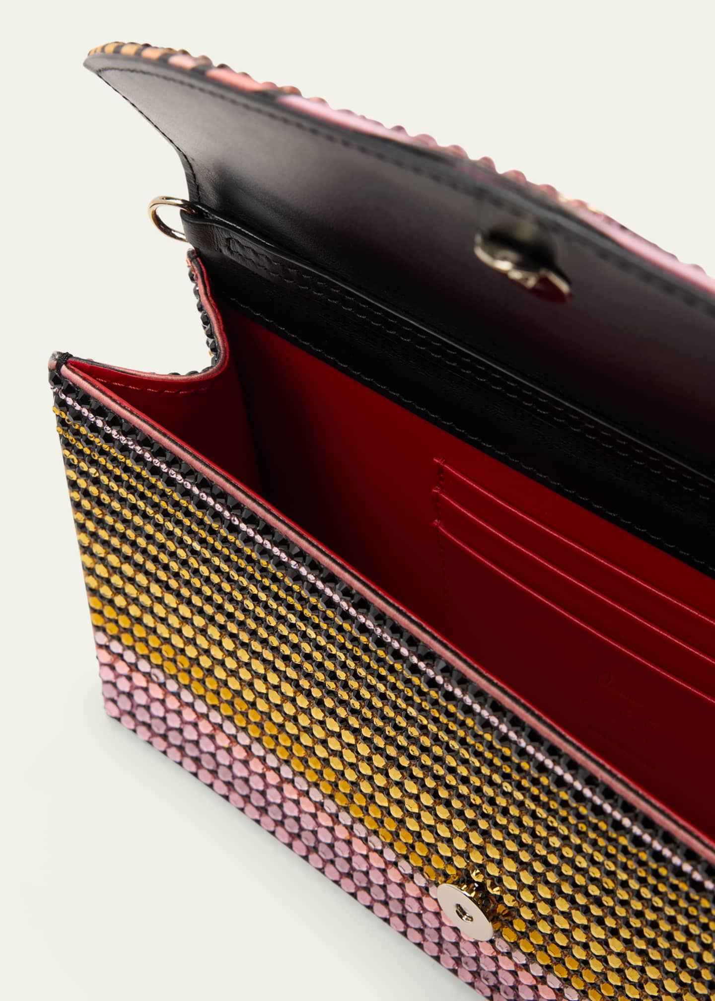 Christian Louboutin Loubi54 Wallet on Chain in Strass Crepe Satin Image 4 of 5