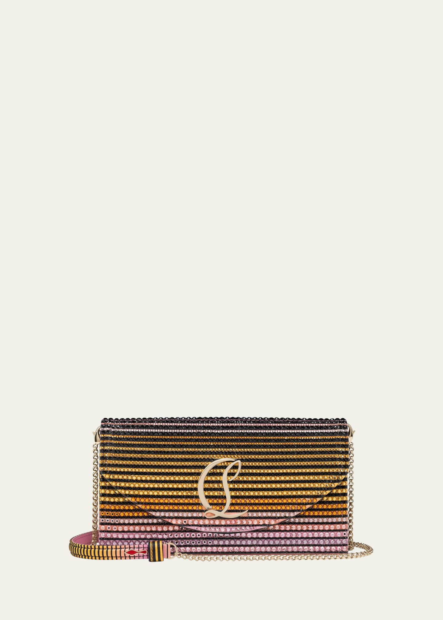 Christian Louboutin Loubi54 Wallet on Chain in Strass Crepe Satin Image 1 of 5