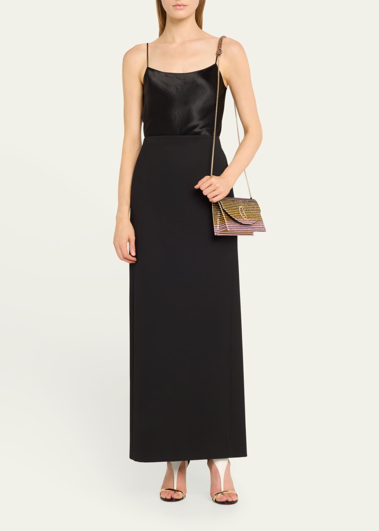 Christian Louboutin Loubi54 Wallet on Chain in Strass Crepe Satin Image 5 of 5