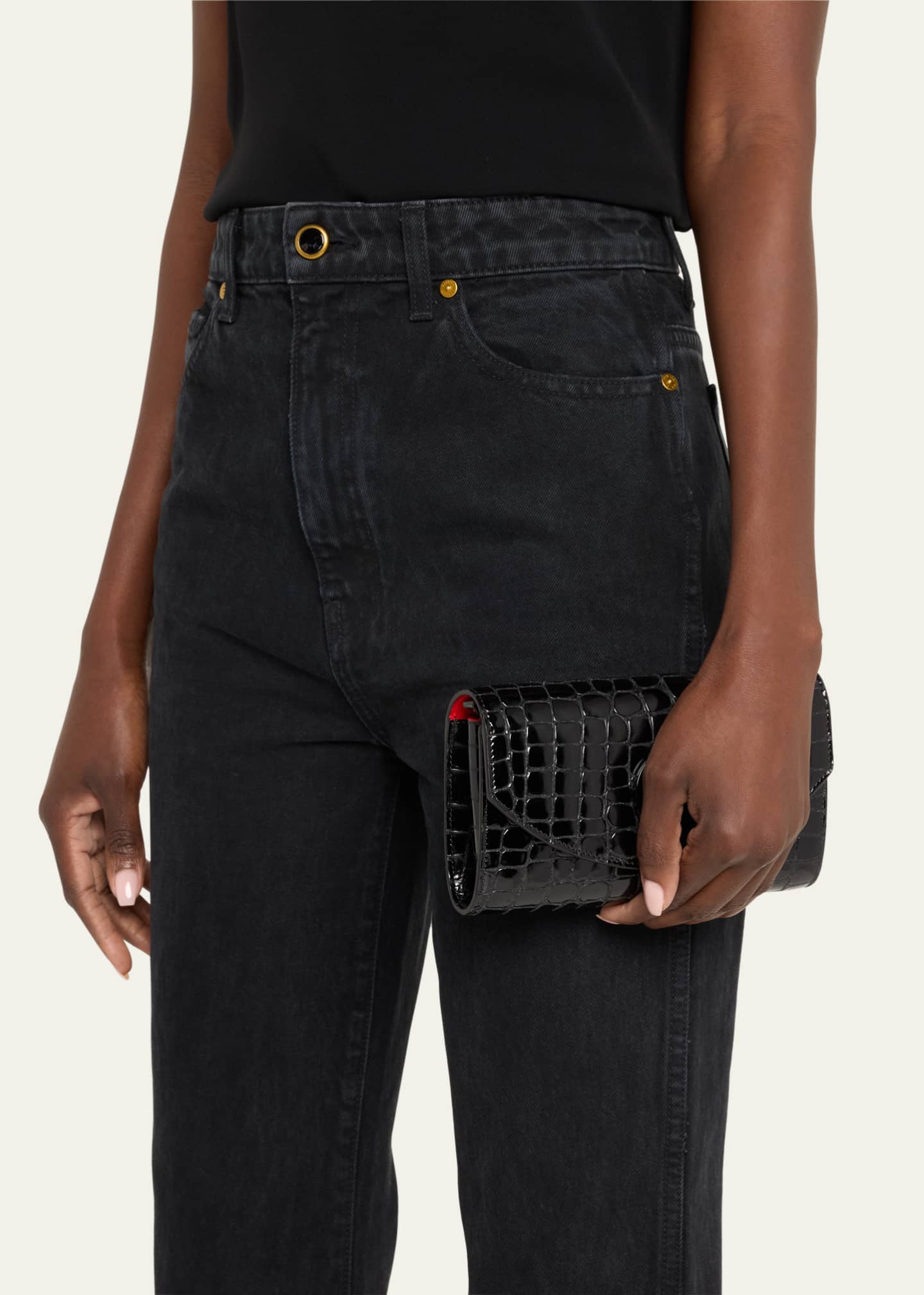 Christian Louboutin Loubi54 Wallet on Chain in Alligator Embossed Leather Image 2 of 5