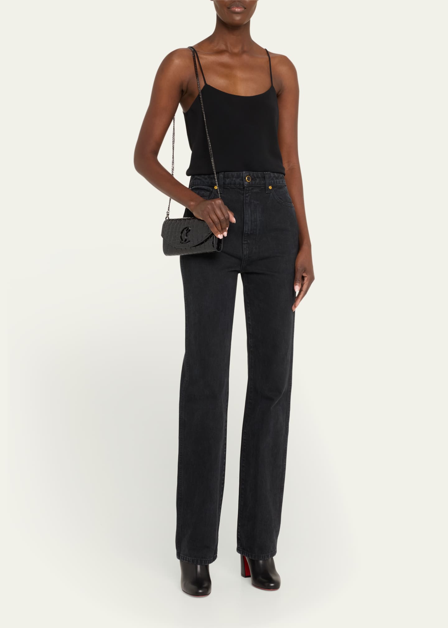 Christian Louboutin Loubi54 Wallet on Chain in Alligator Embossed Leather Image 5 of 5