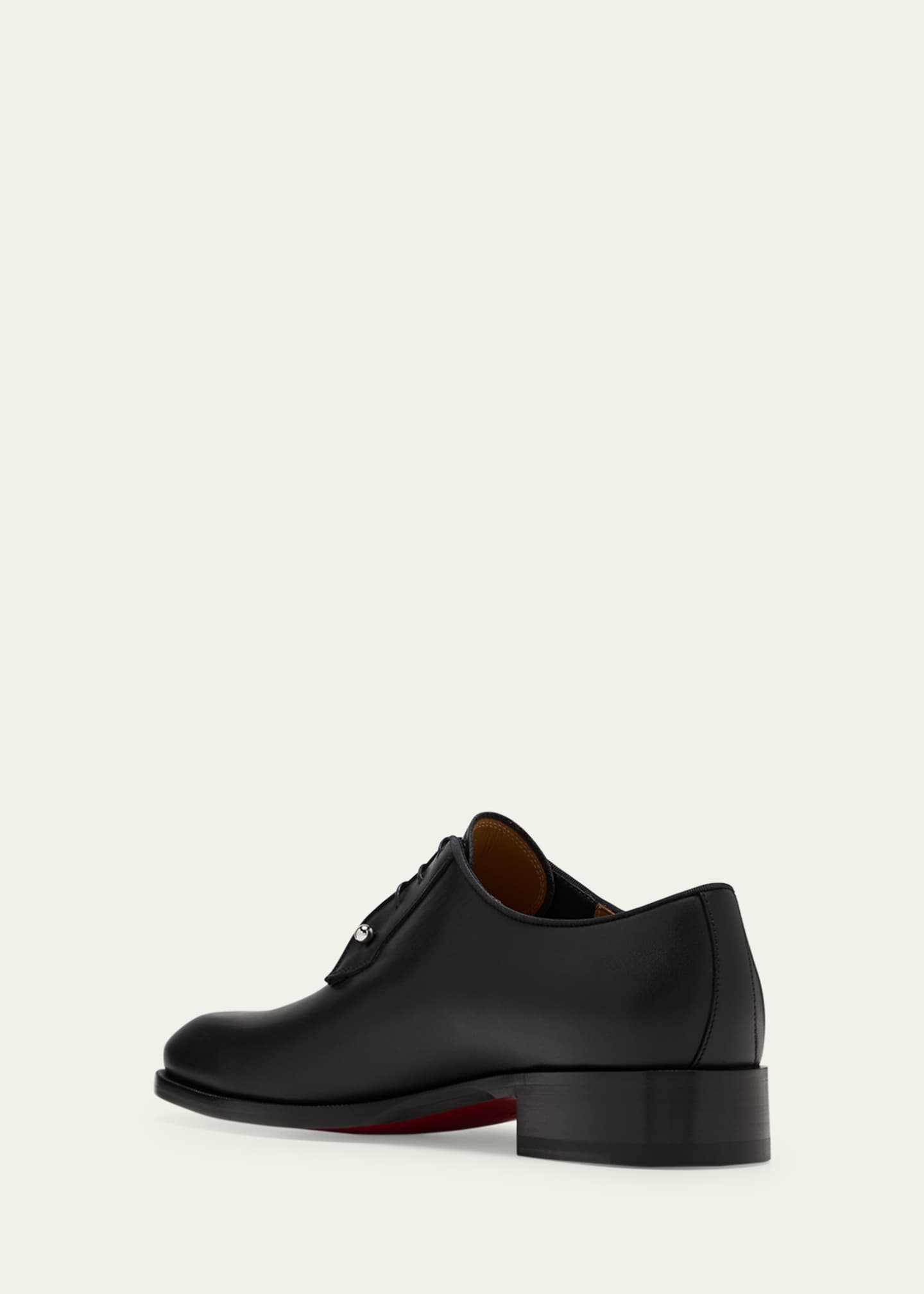 Christian Louboutin Men's Chambeliss Collar-Pin Leather Derby Shoes Image 4 of 5