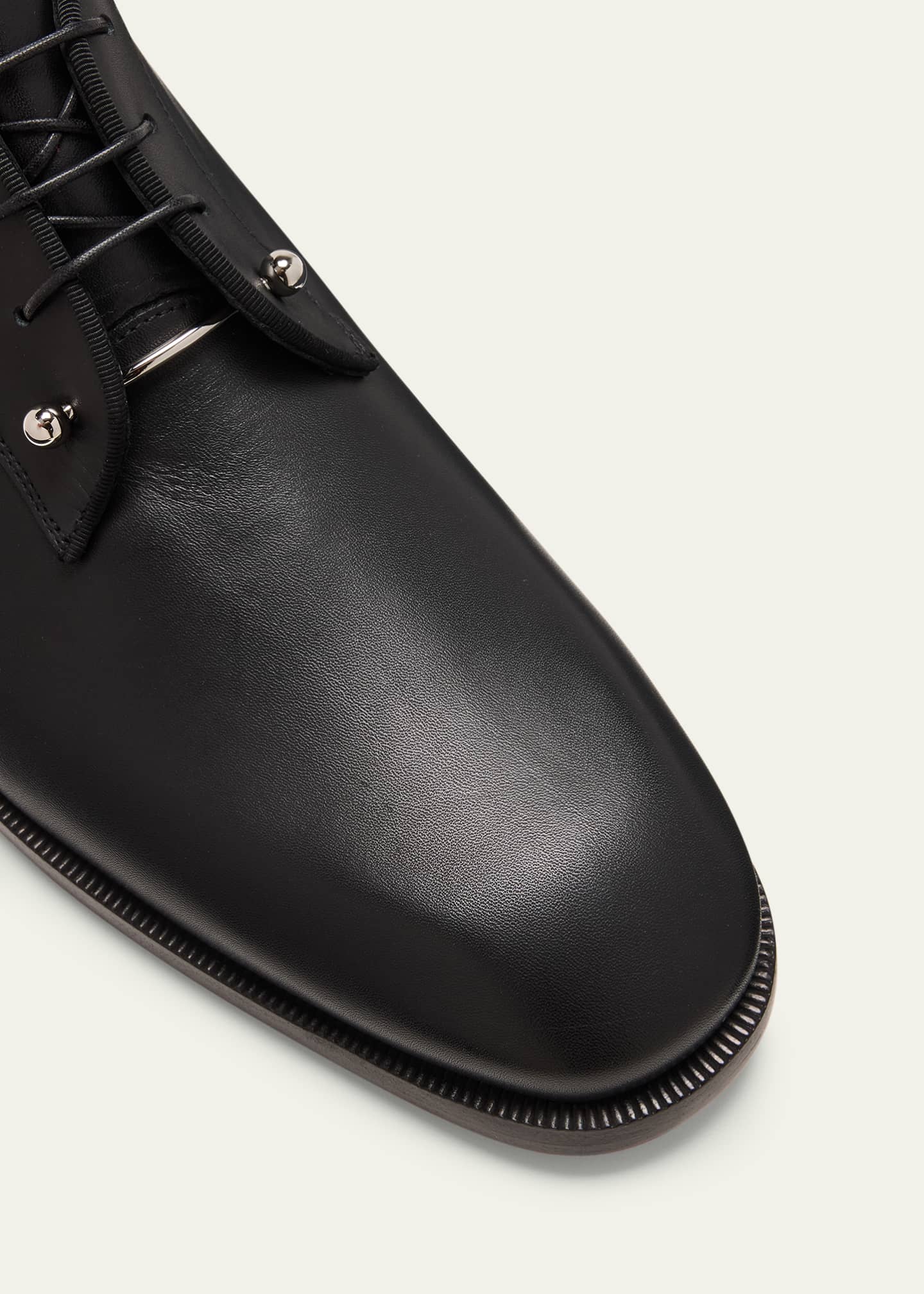 Christian Louboutin Men's Chambeliss Collar-Pin Leather Derby Shoes Image 5 of 5