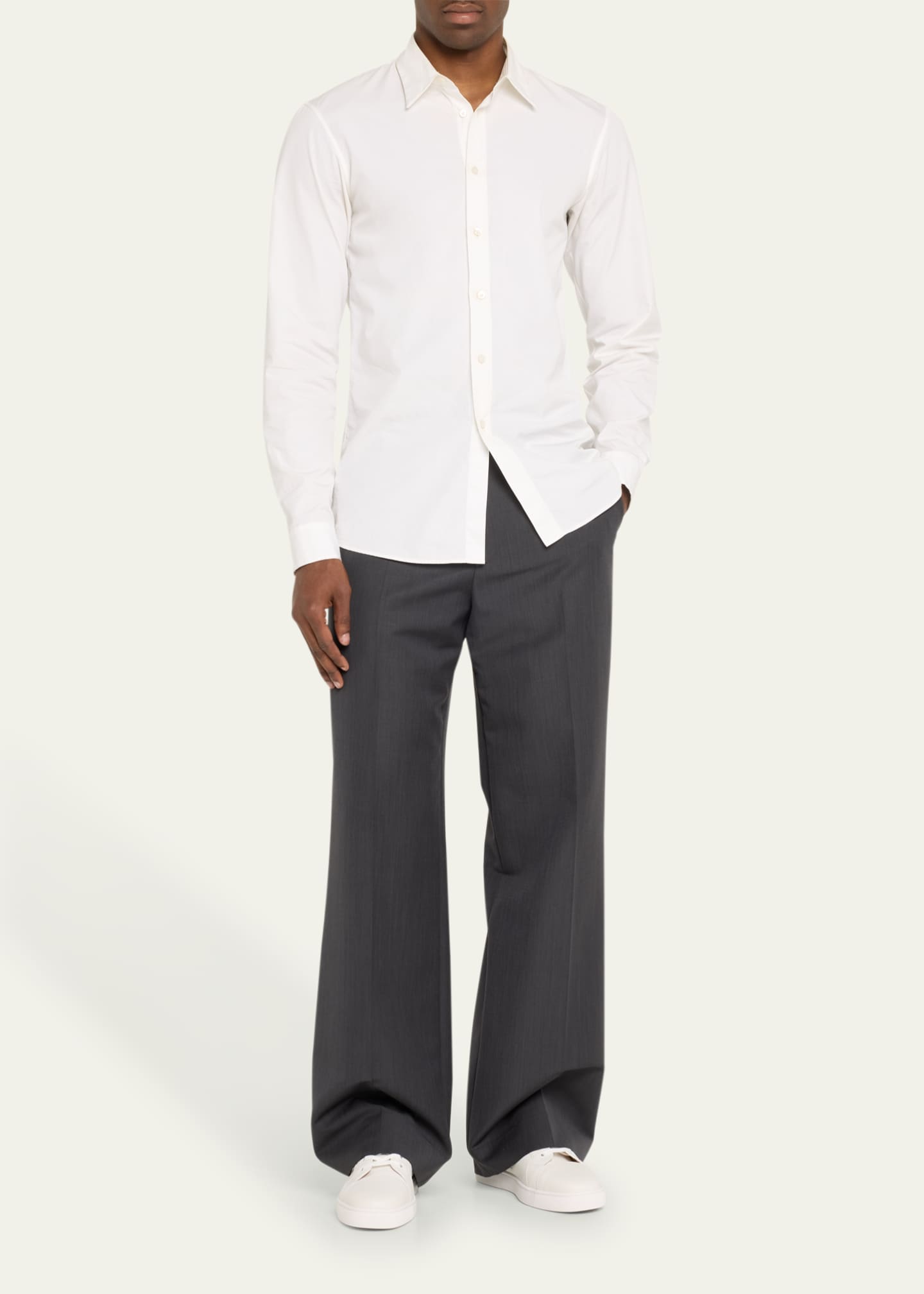 Christian Louboutin Men's Louis Junior Leather Low-Top Sneakers Image 3 of 6