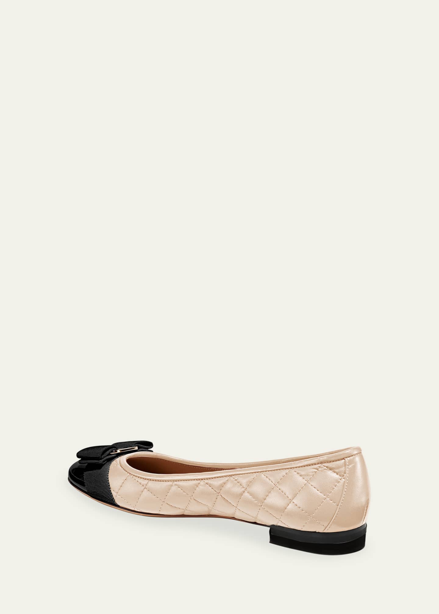Ferragamo Varina Quilted Bow Ballerina Flats Image 2 of 2