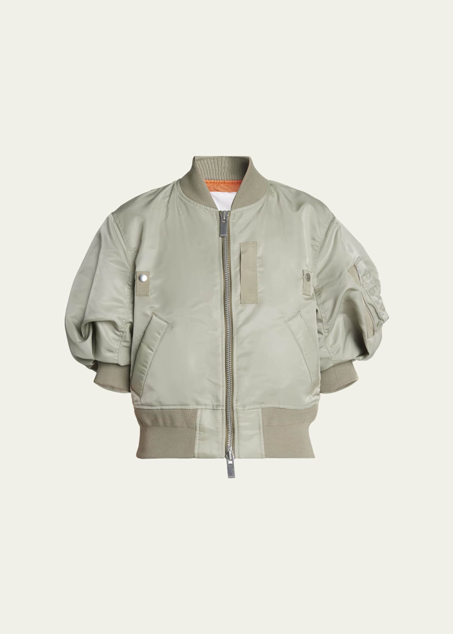 Puff sleeve bomber sale jacket