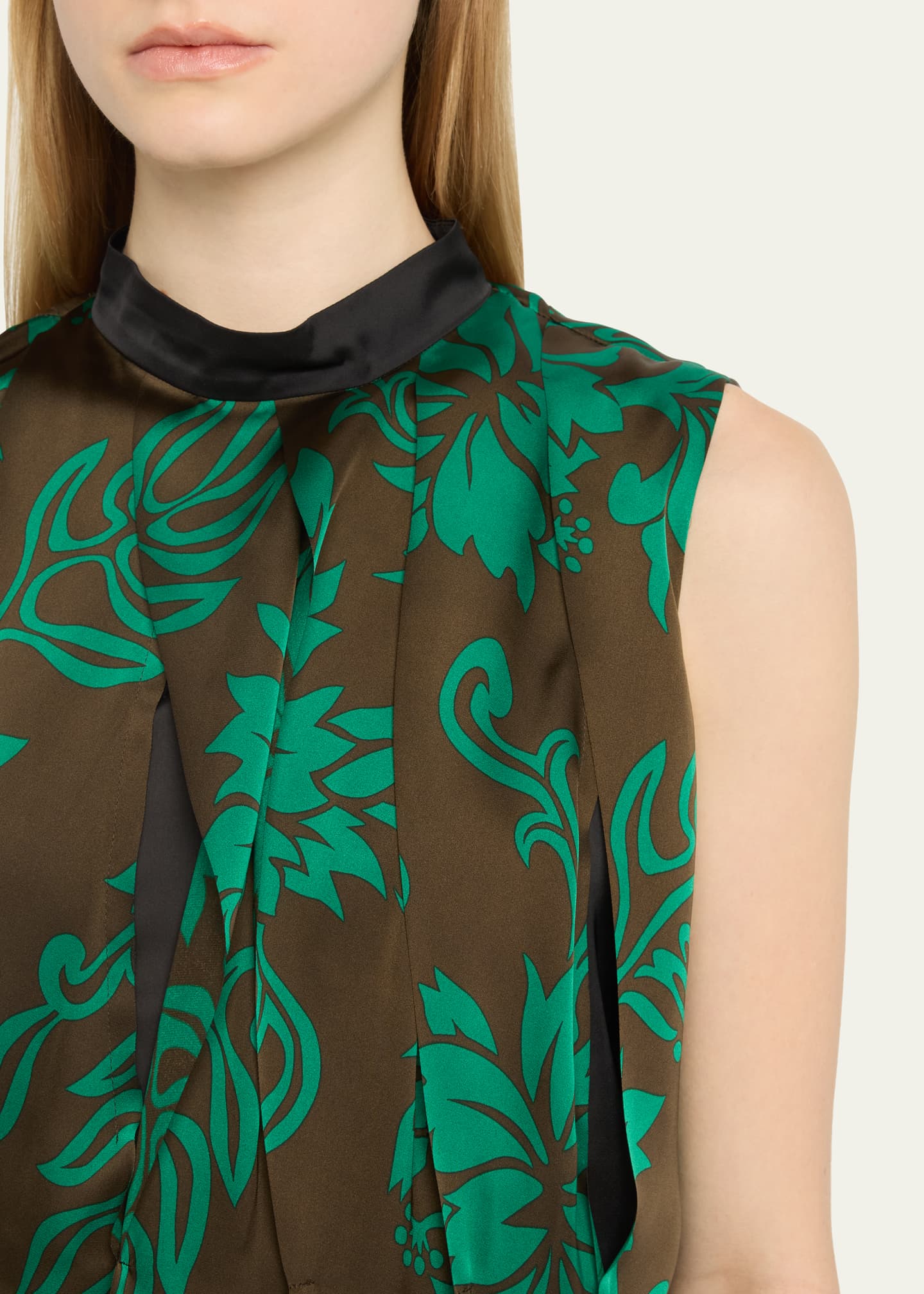 SACAI Floral-Print Pleated Maxi Dress - Bergdorf Goodman