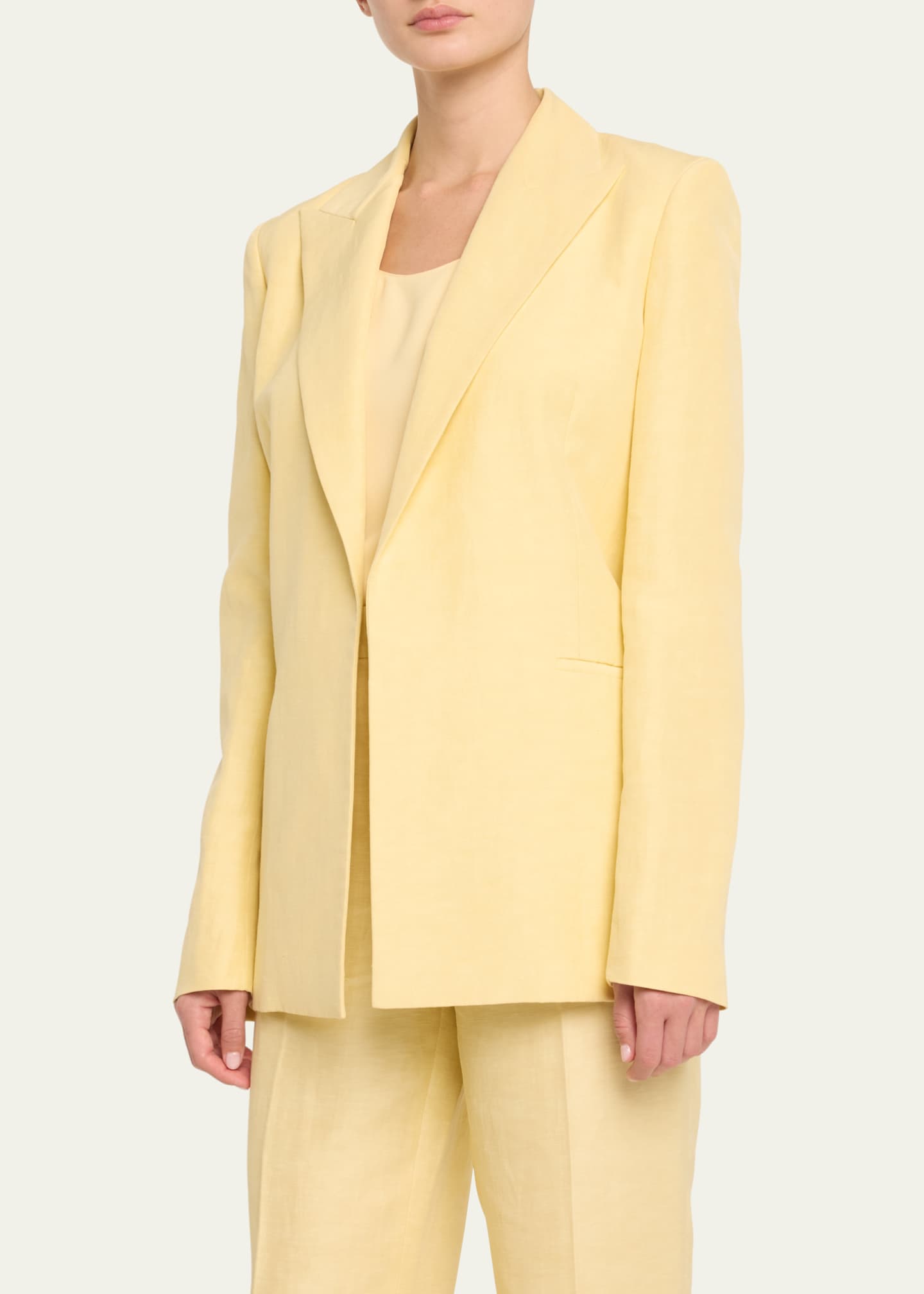 Lafayette 148 New York Open-Front Peak-Lapel Blazer Image 4 of 5