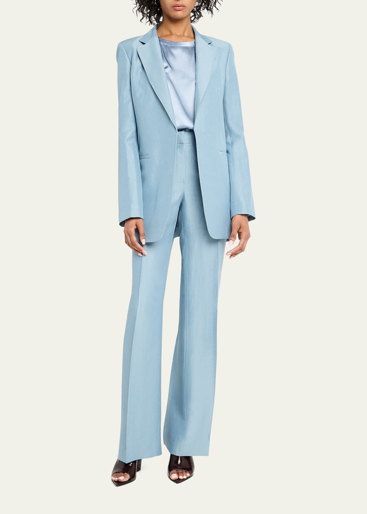 Lafayette 148 New York Gates High-Rise Straight-Leg Linen-Blend Pants Image 2 of 5