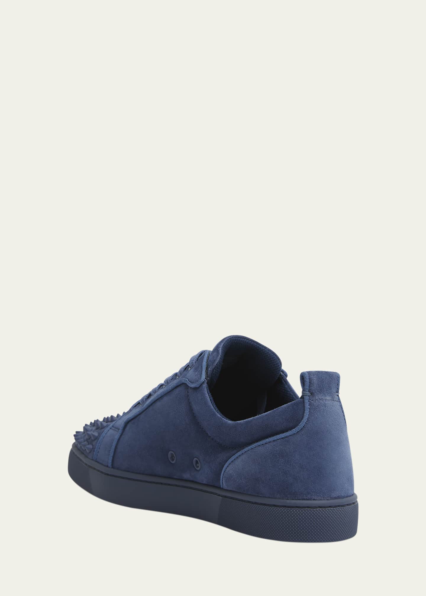 Christian Louboutin Men s Louis Junior Spikes Suede Sneaker Blue Low top Sneakers 9