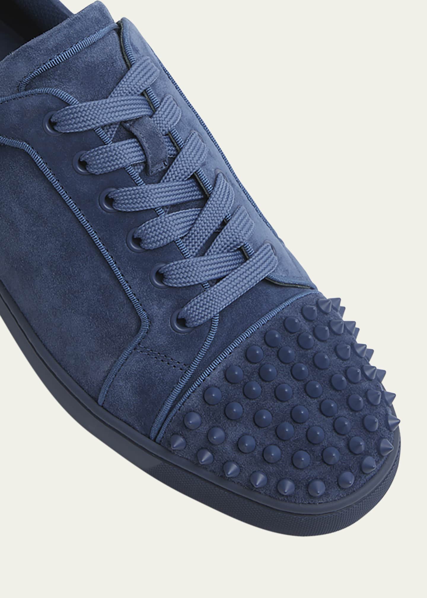 Christian Louboutin Men s Louis Junior Spikes Low Top Suede Sneakers Bergdorf Goodman