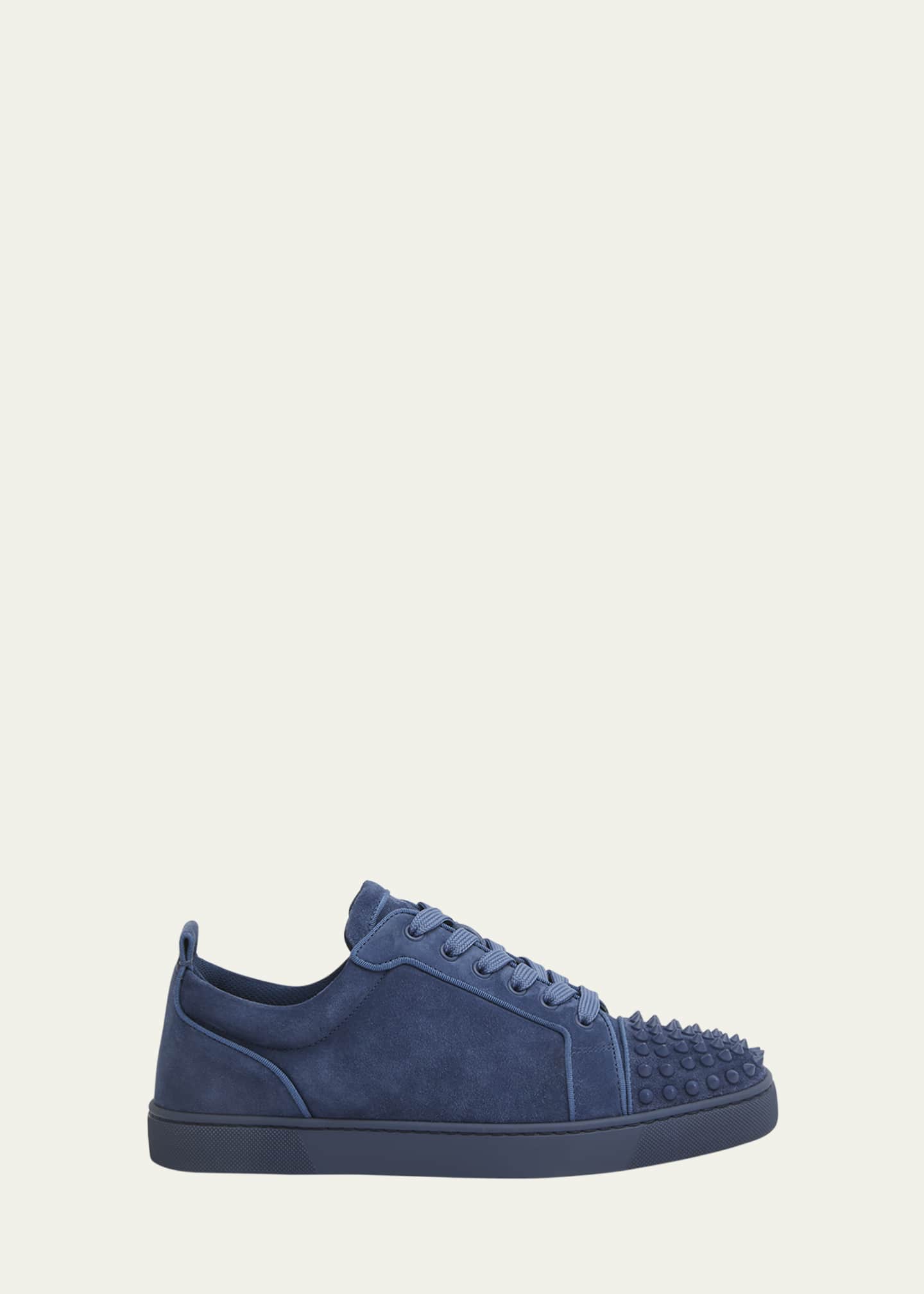 Christian Louboutin Men s Louis Junior Spikes Suede Low Top Sneakers